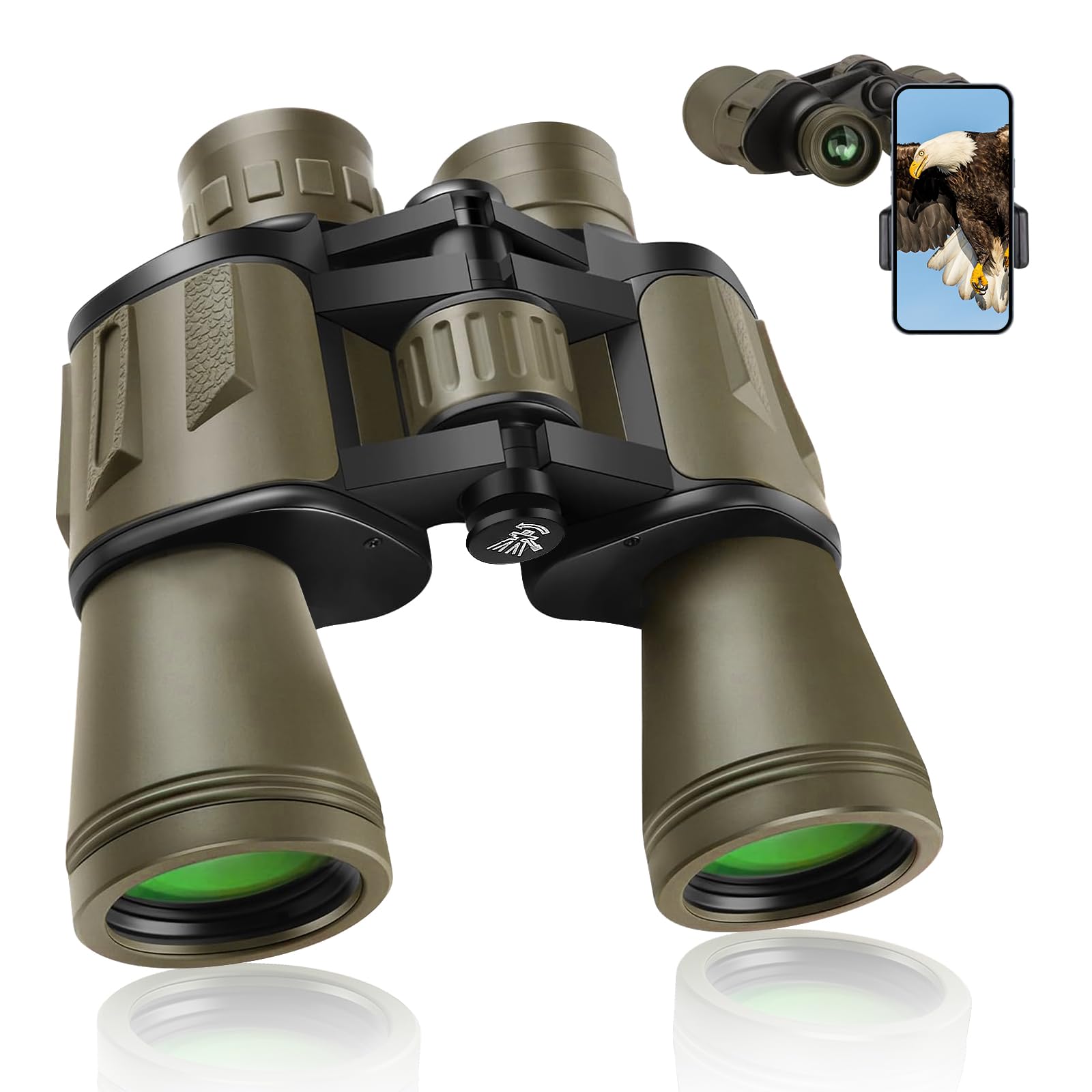 20x50 Binoculars for Adults High Powered, Military Compact HD Waterproof Binoculars with Low Light Vision for Bird Watching Trav