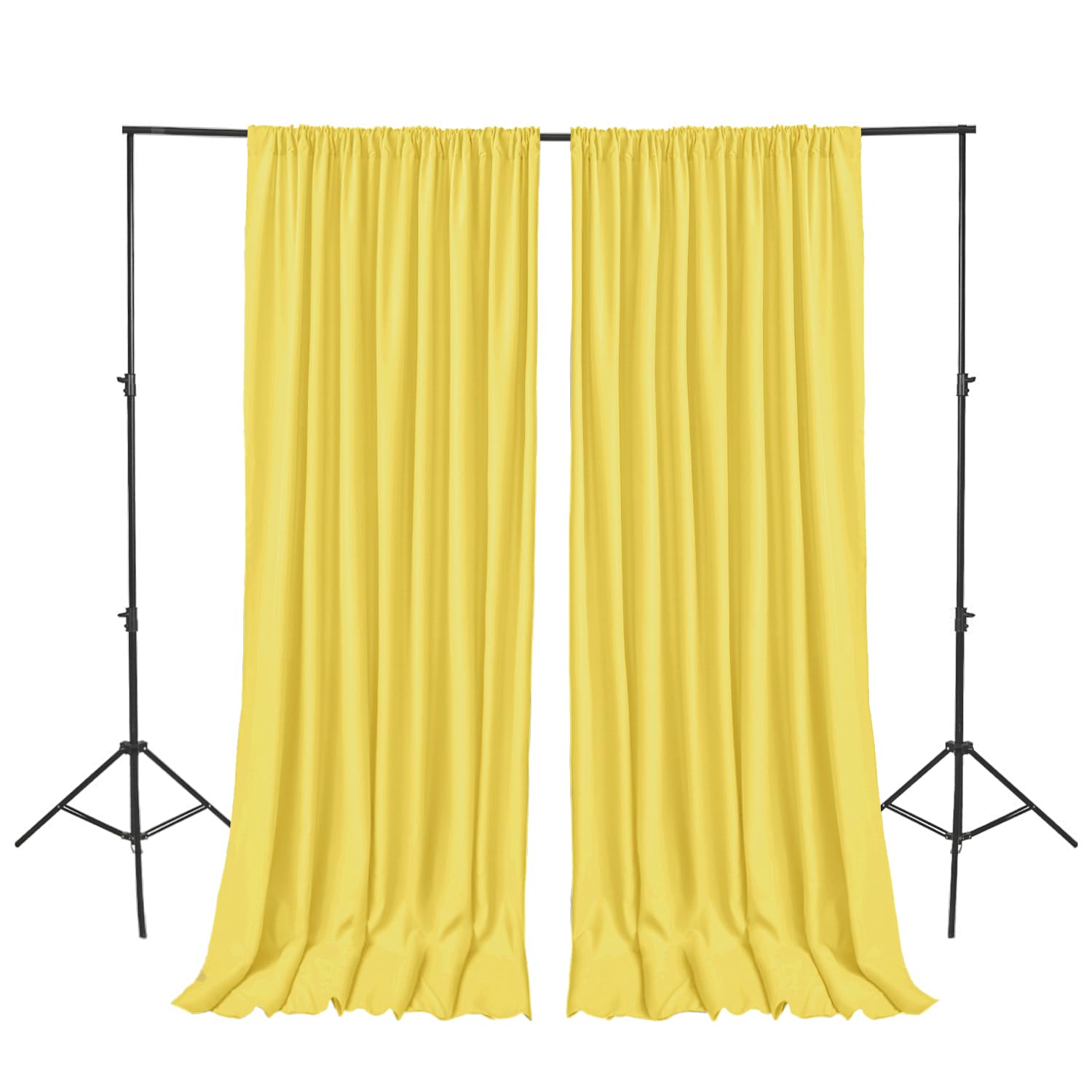 Hiasan Yellow Backdrop Curtains For Parties, Polyester Photography Backdrop Drapes For Family Gatherings, Wedding Decorations, 5