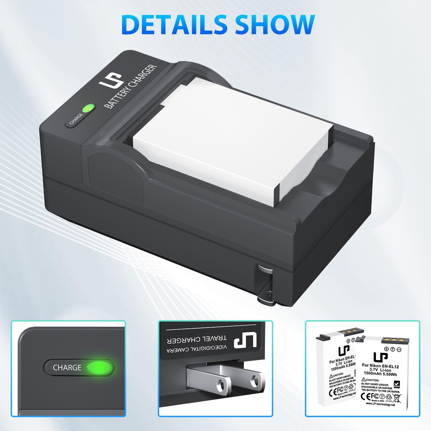 Lp En El12 Battery Charger Pack, 2 Pack 1500Mah Batteries For Nikon Coolpix A1000, B600, Coolpix Aw130, A900, W300, S1200Pj, S99