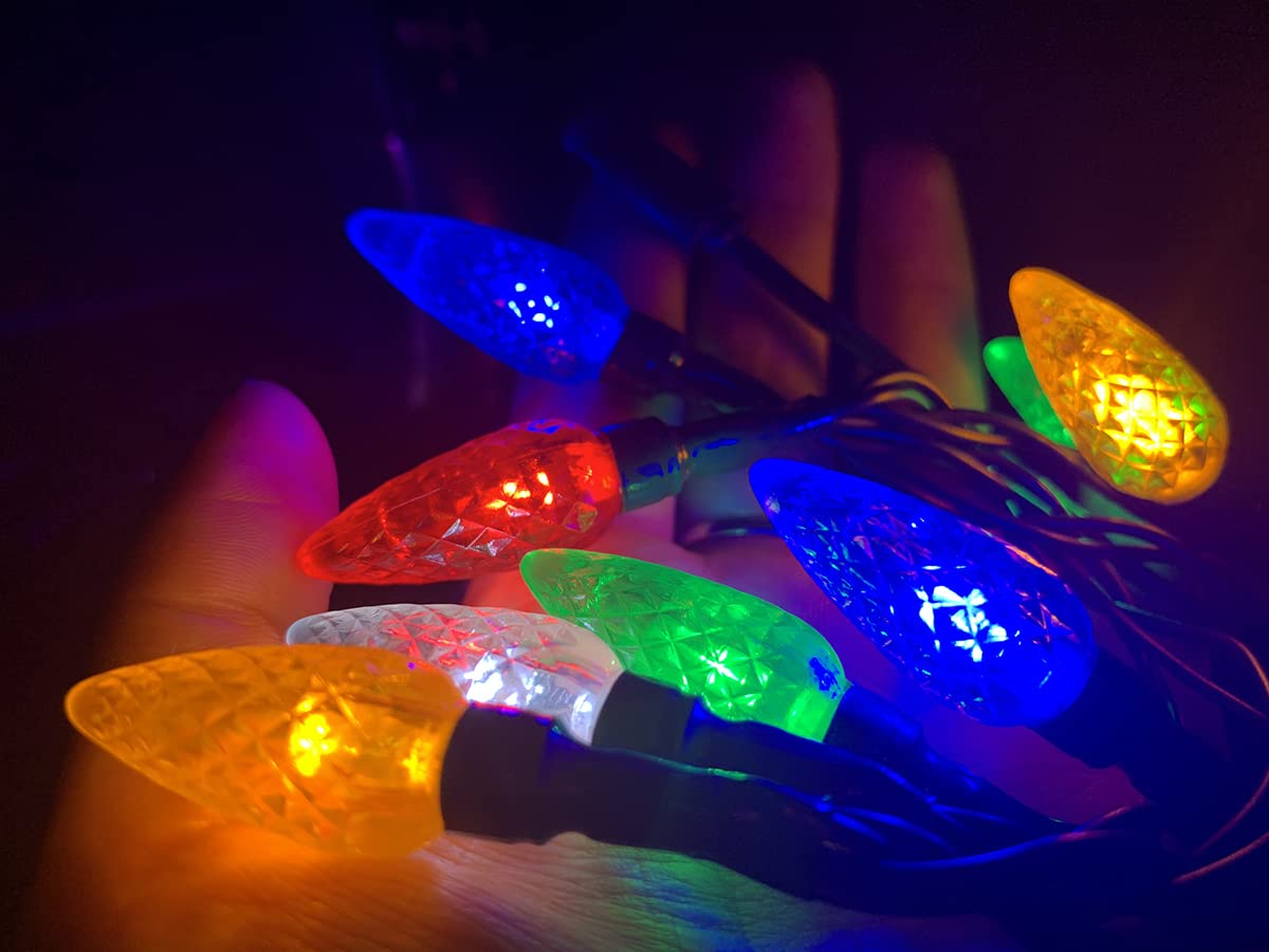 Cewuidy YAGE Tale LED Christmas Light Phone Charger Cable, 50in, Multicolor, 10 LED Bulbs, Compatible with iPhone Models (2pcs)