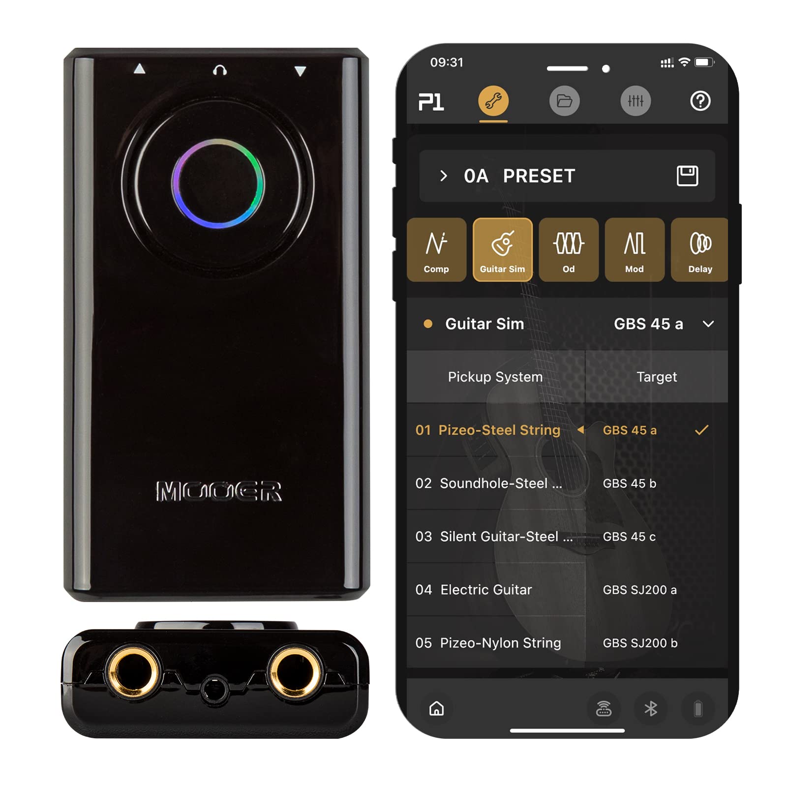 Mooer Prime P1 Guitar Multi Effects Processor, Bass Guitar Pedals With Tuner, Amp, Metronome For Practice And Performance