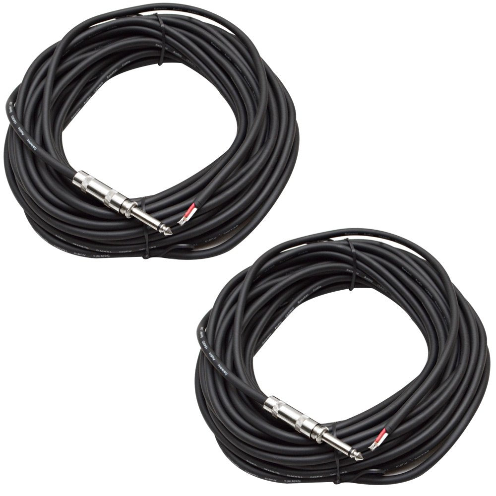 Seismic Audio Qrw50Pair 50-Feet Raw Wire To 1/4-Inch Speaker Cable, 16 Guage, Pa/Dj/Home Audio