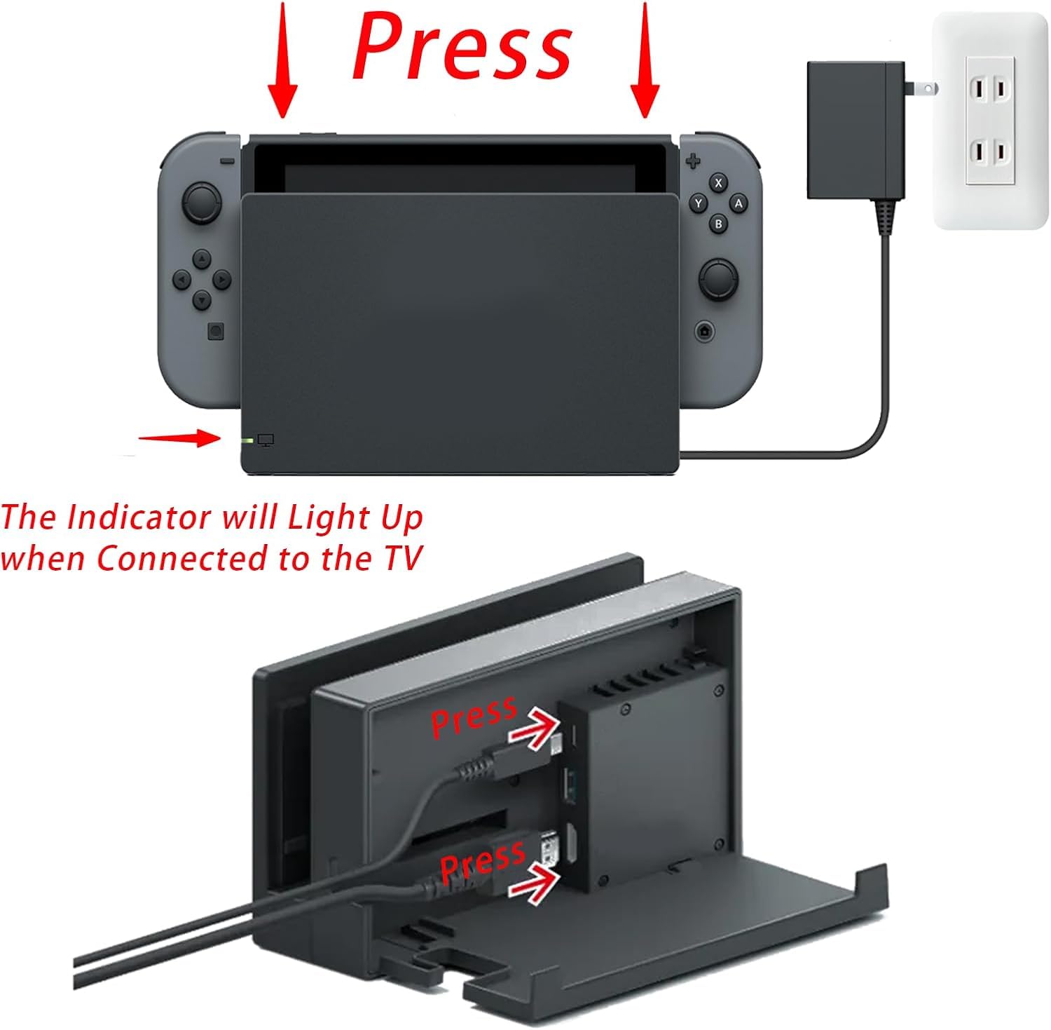 Tv Dock Station Set For Nintendo,Switch Tv Docking Station With 1080P Hdmi And Usb 3.0 Port For Nintendo Switch,Charging Dock Se