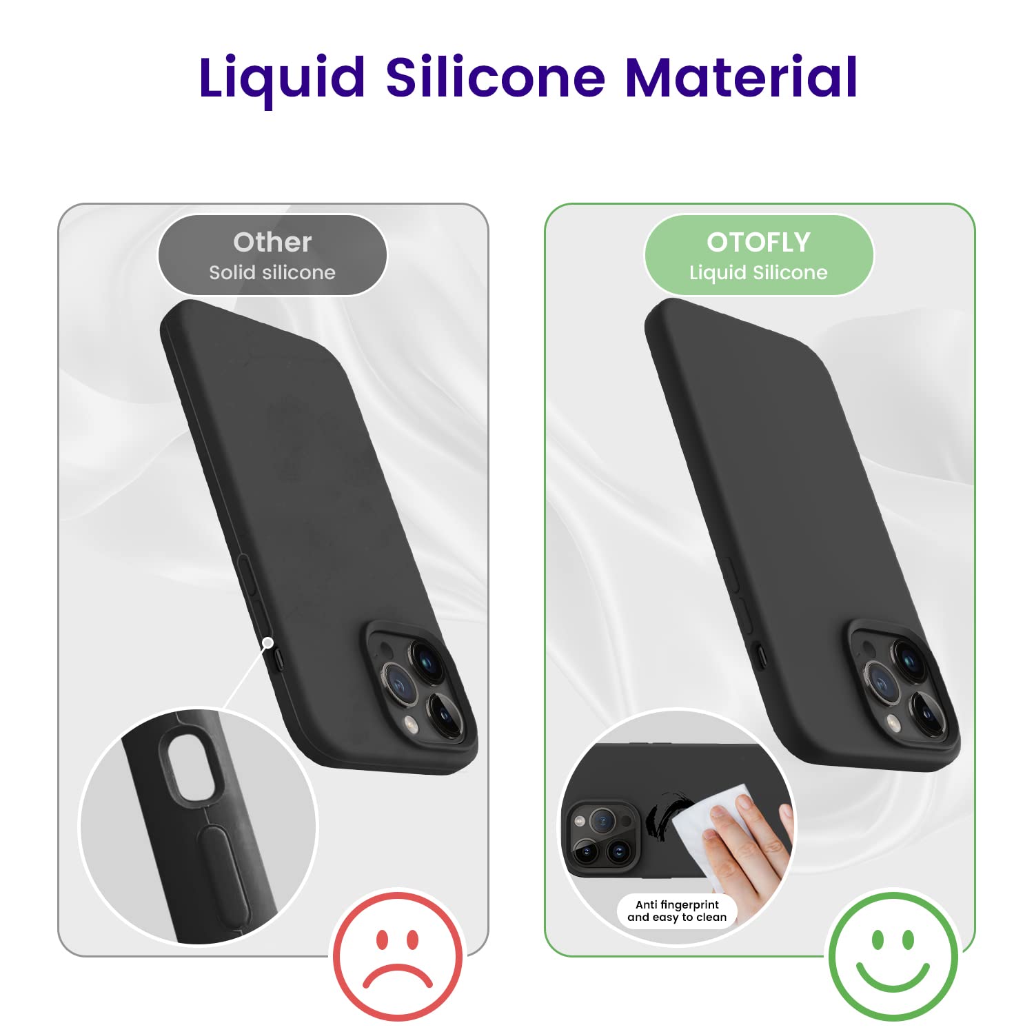 Otofly Designed For Iphone 14 Pro Max Case, Silicone Shockproof Slim Thin Phone Case For Iphone 14 Pro Max 6.7 Inch (Black)