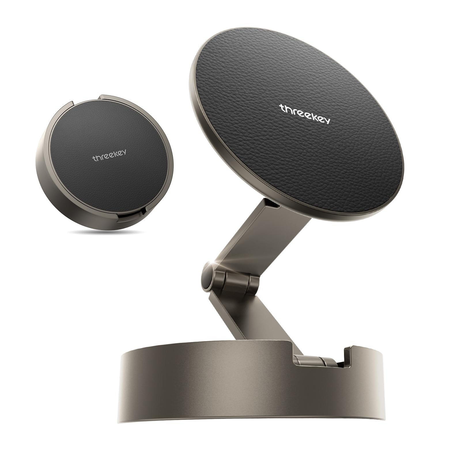 Threekey For Magsafe Car Phone Mount, Magnetic Phone Holder For Car With Metal Arm & 360Rotation, Strong Magnets Car Phone Holde