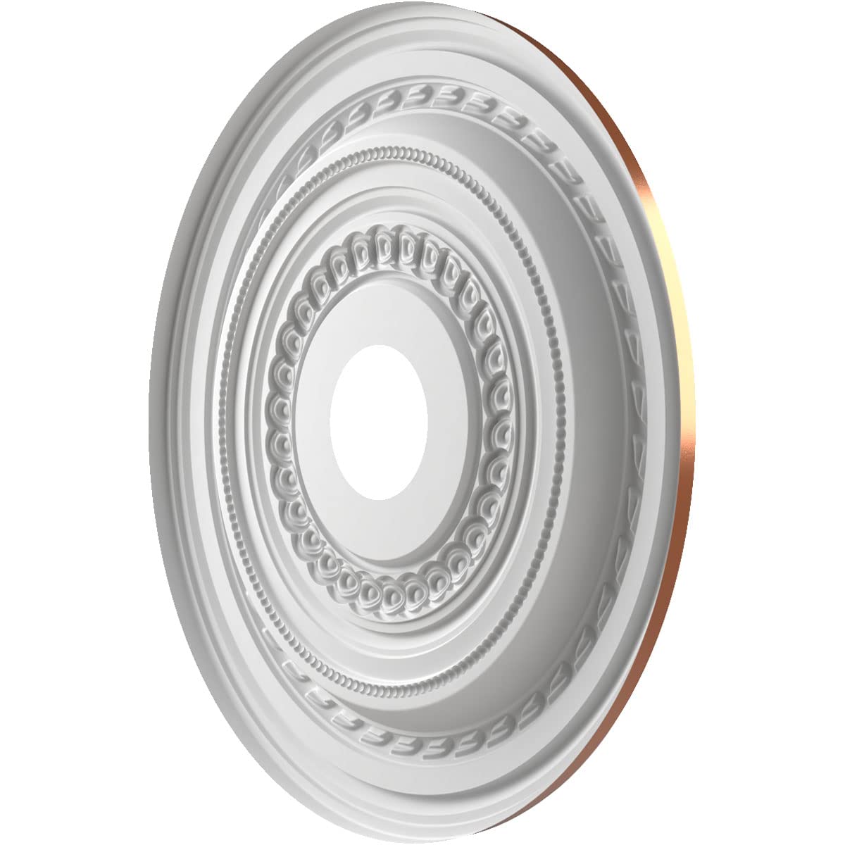 Ekena Millwork Cmp19Cobco Cole Thermoformed Pvc Ceiling Medallion (Fits Canopies Up To 5 1/8''), 19''Od X 3 1/2''Id X 1''P, Brig