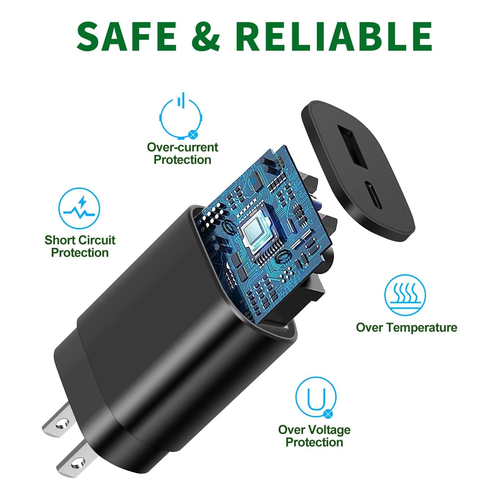 25W Dual Port Super Fast Charger Type C Wall Plug Adapter Quick Charging Block Compatible With Samsung Galaxy S22/ S22 Plus/ S21