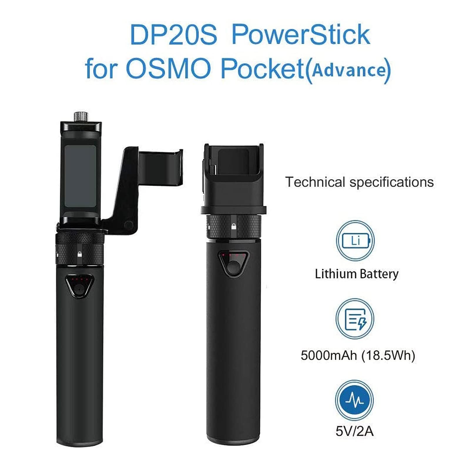 Smatree Portable Osmo Pocket 2 Powerstick(Power Bank) Compatible For Dji Osmo Pocket 2 / Dji Osmo Pocket 1, Handheld Smartphone