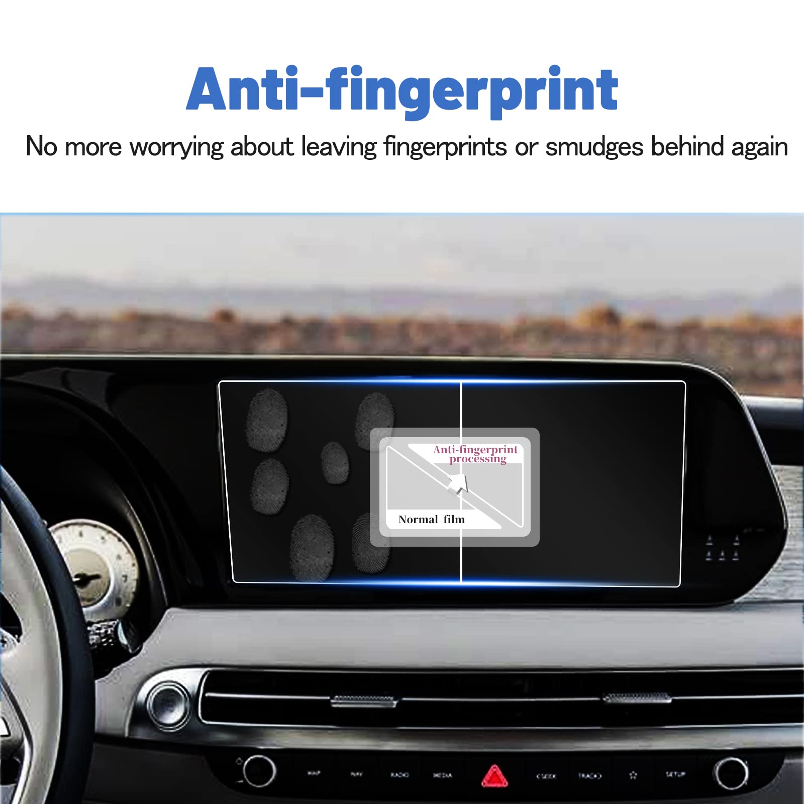 Shaohao For 2024 2025 Hyundai Pasalide Screen Protector 12.3 In, For 2023 2024 2025 Hyundai Palisade Accessories (Se/Sel/Xrt/Limited/Calligraphy) 12.3 In Clear Plastic Palisade Screen Protector 2 Pcs