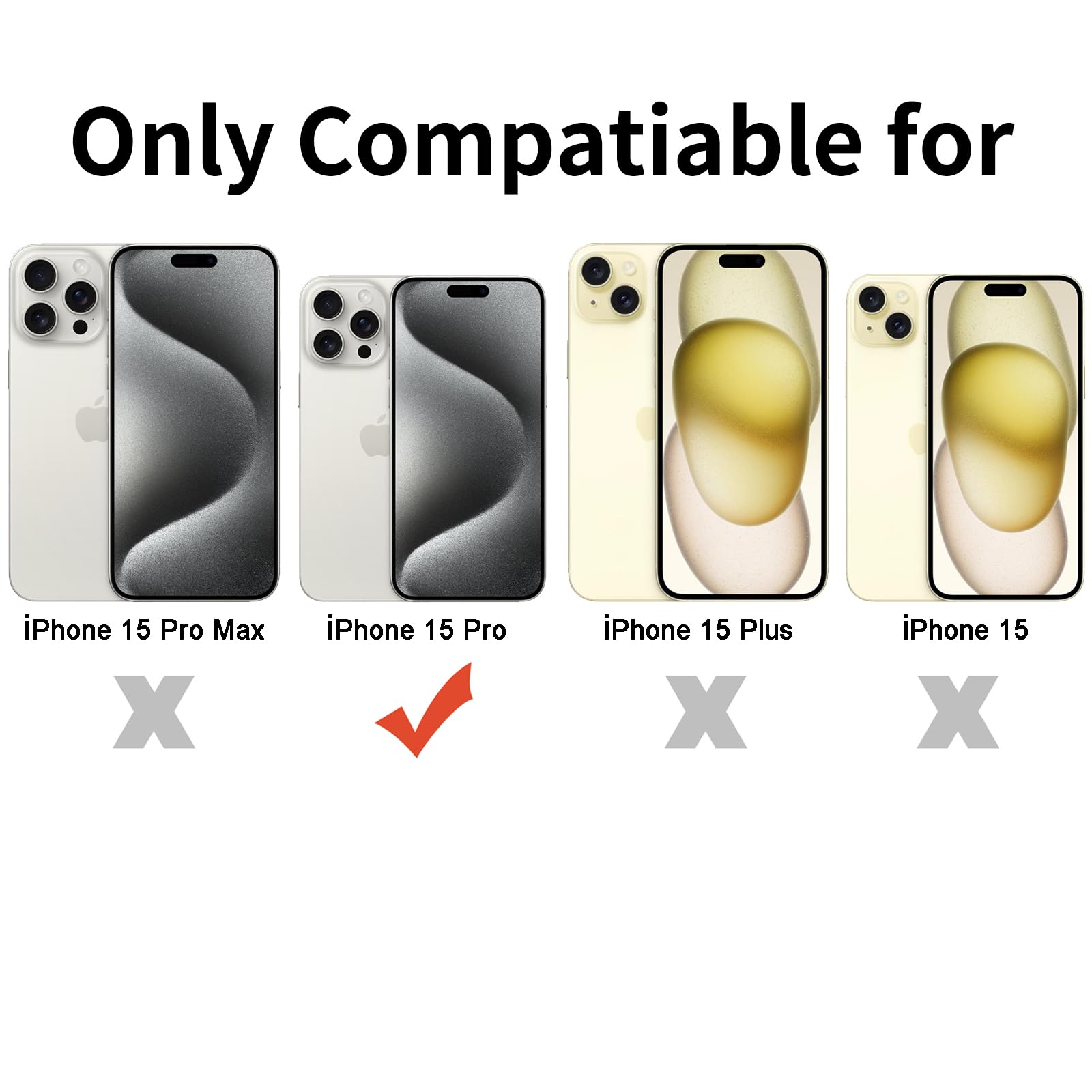 Tenoc Phone Case Compatible With Iphone 15 Pro, Gray Case Clear Shockproof Protective Bumper Slim Cover For 6.1 Inch