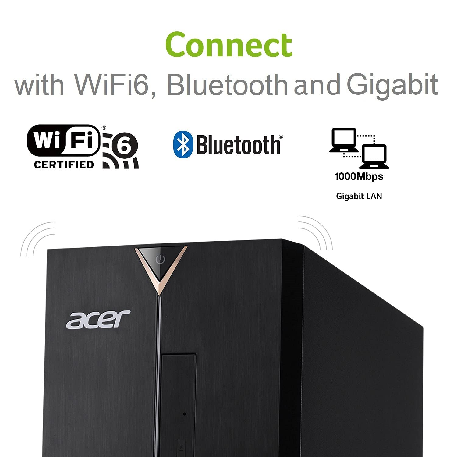 Acer Aspire Tc 1660 Ua19 Desktop | 10Th Gen Intel Core I5 10400 6 Core Processor | 12Gb 2666Mhz Ddr4 | 512Gb Nvme M.2 Ssd | 8X D