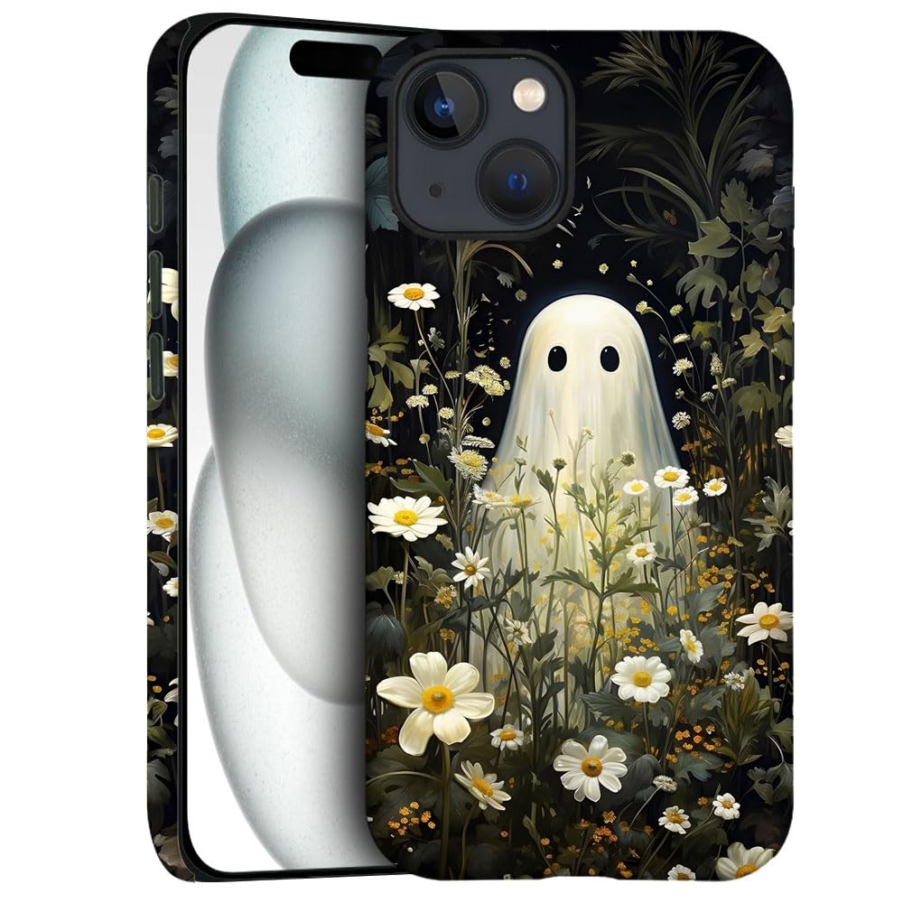 Case for iPhone 15 Plus - Slim Fit Anti-Scratch Phone Case for Girl Women - Floral Ghost Flower Pastel Goth (Frosted)