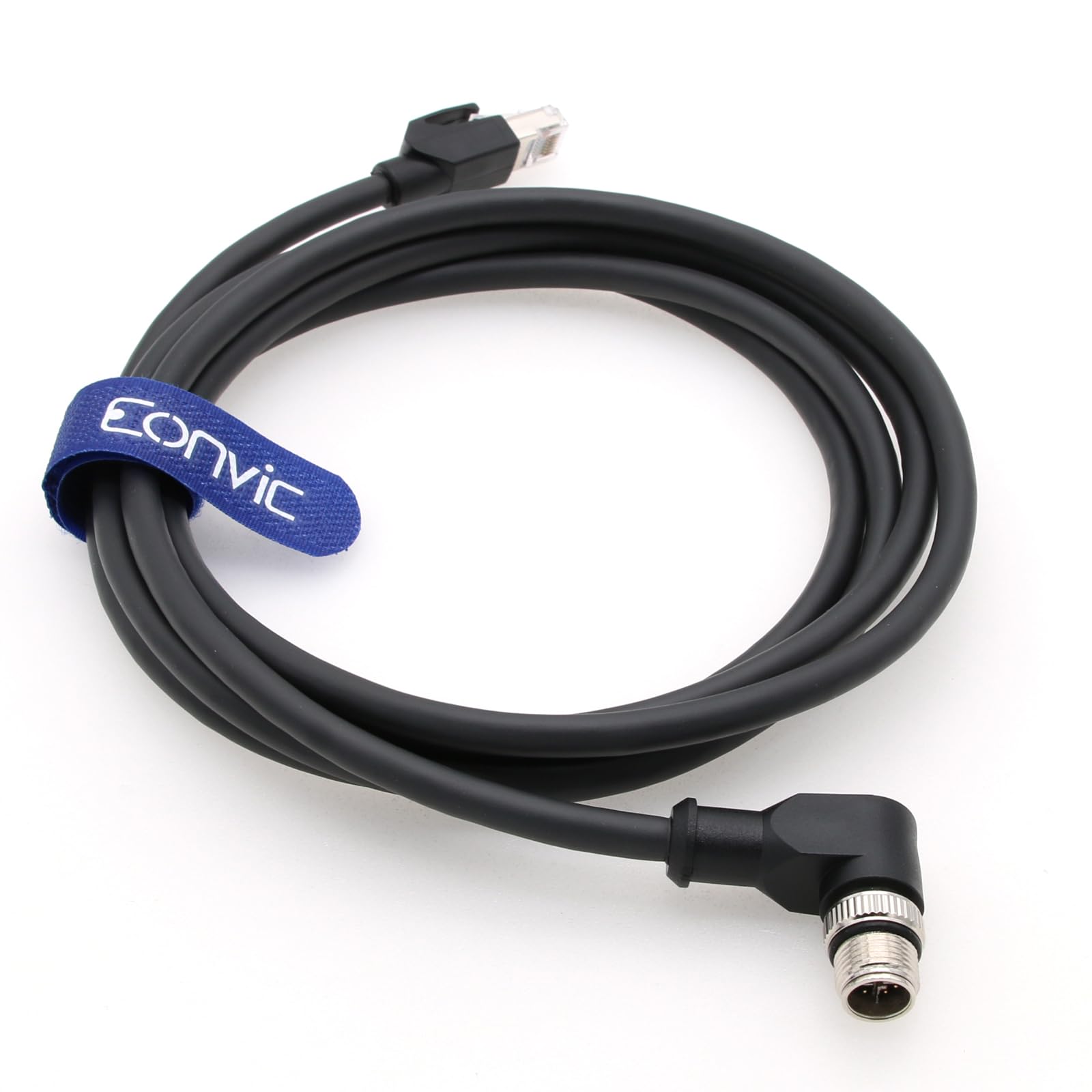 Eonvic Ethernet Cable M12 X Type Right Angle 8 Position To Rj45 Waterproof Industrial Network High Flex Cable For Cognex