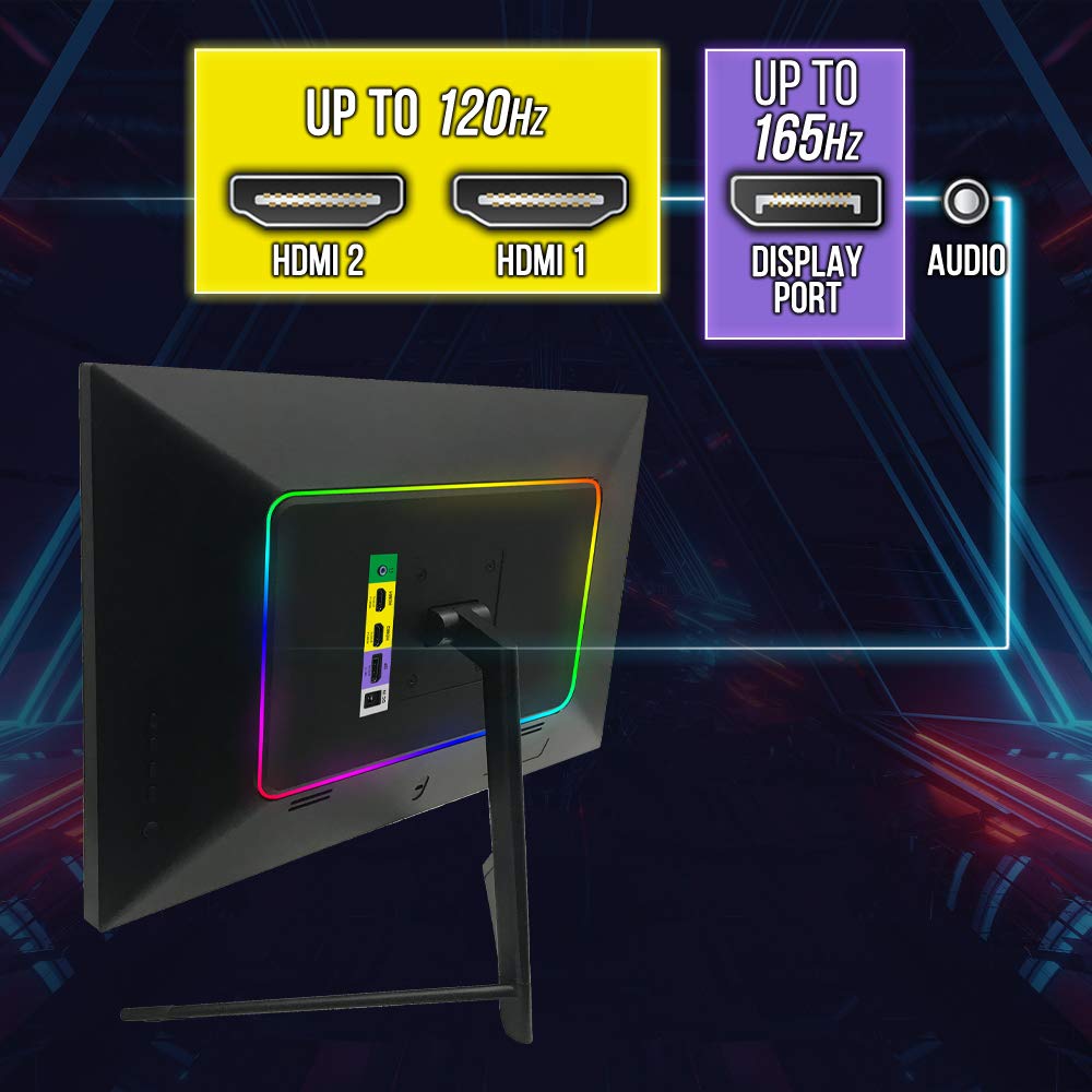 Sceptre Ips 24'' Led Gaming Monitor 1Ms Hdmi Displayport Up To 165Hz Amd Freesync Premium Build In Speakers, Edgeless Machine Bl