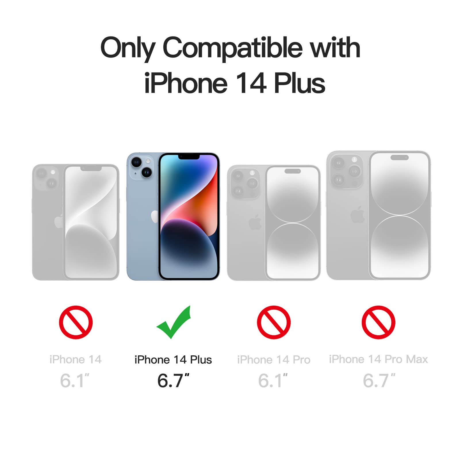 Jetech Magnetic Case For Iphone 14 Plus 6.7 Inch Compatible With Magsafe, Translucent Matte Back Slim Shockproof Phone Cover (Sk