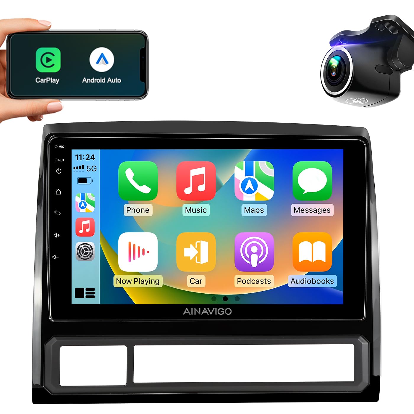 9 Inch Car Radio Stereo Upgrade For Toyota Tacoma 2005 2015 With Android12/5G Wifi/Wireless Carplay/Android Auto/Touch Screen/Gp