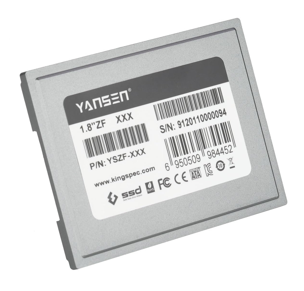 Kingspec Yansen 64Gb 1.8'' Zif 40Pin Ssd Solid State Disk Sm2236 Controller Compatible With Compact Pc, Old Laptop And Media Pla