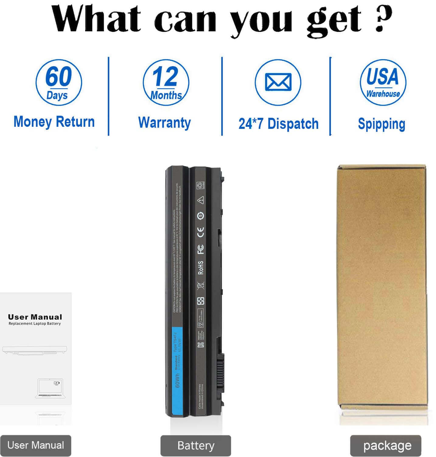 Zayaupvl 60Wh T54Fj Battery Replacement 8858X N3X1D For Dell Latitude E6430 E6540 E6530 E6520 E6420 E5430 E5420 E5530 E6440 E552