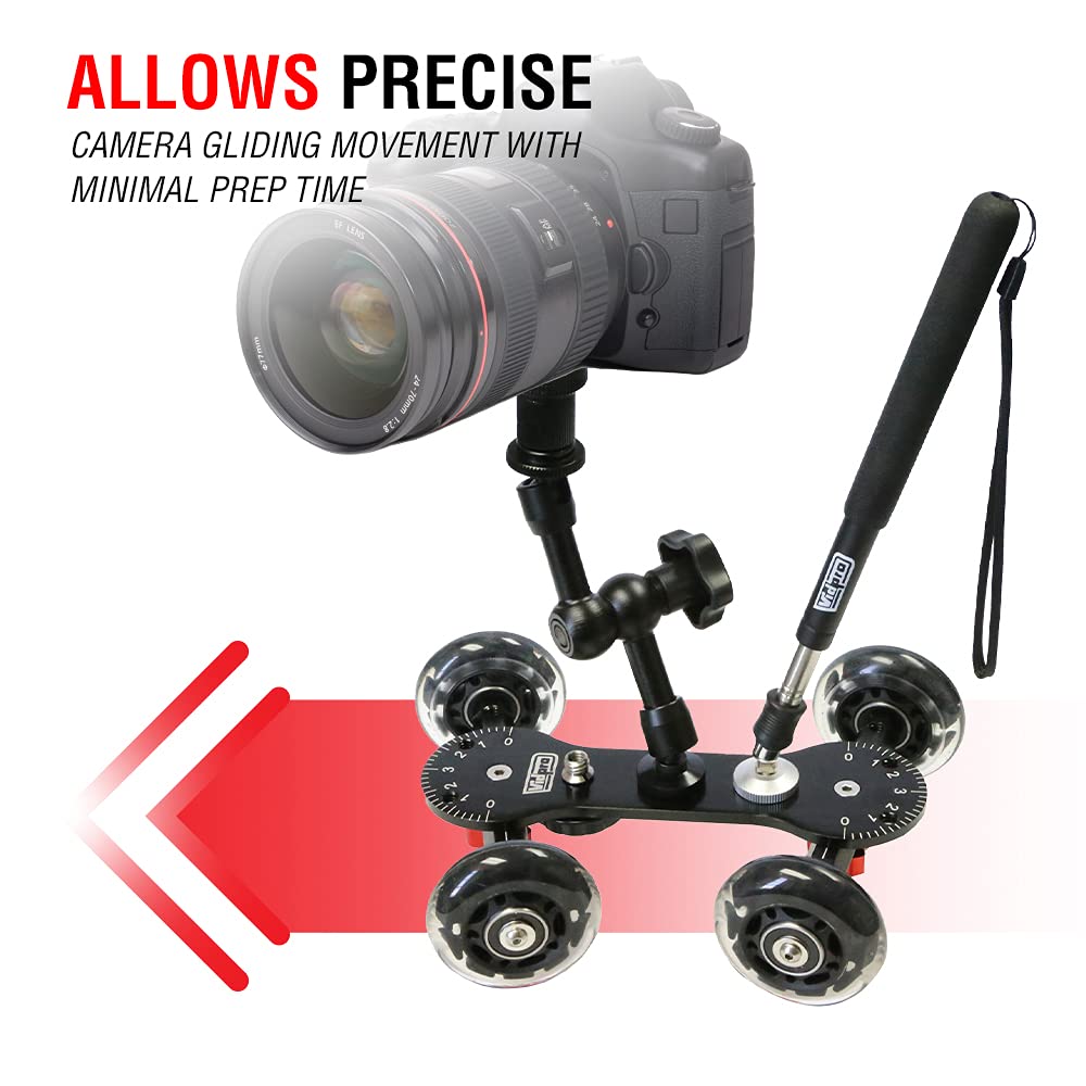 Vidpro Sk 22 Professional Skater Dolly   Rolling Slider For Dlsr Cameras & Camcorders Ideal For Low Level Shooting & Panning 25