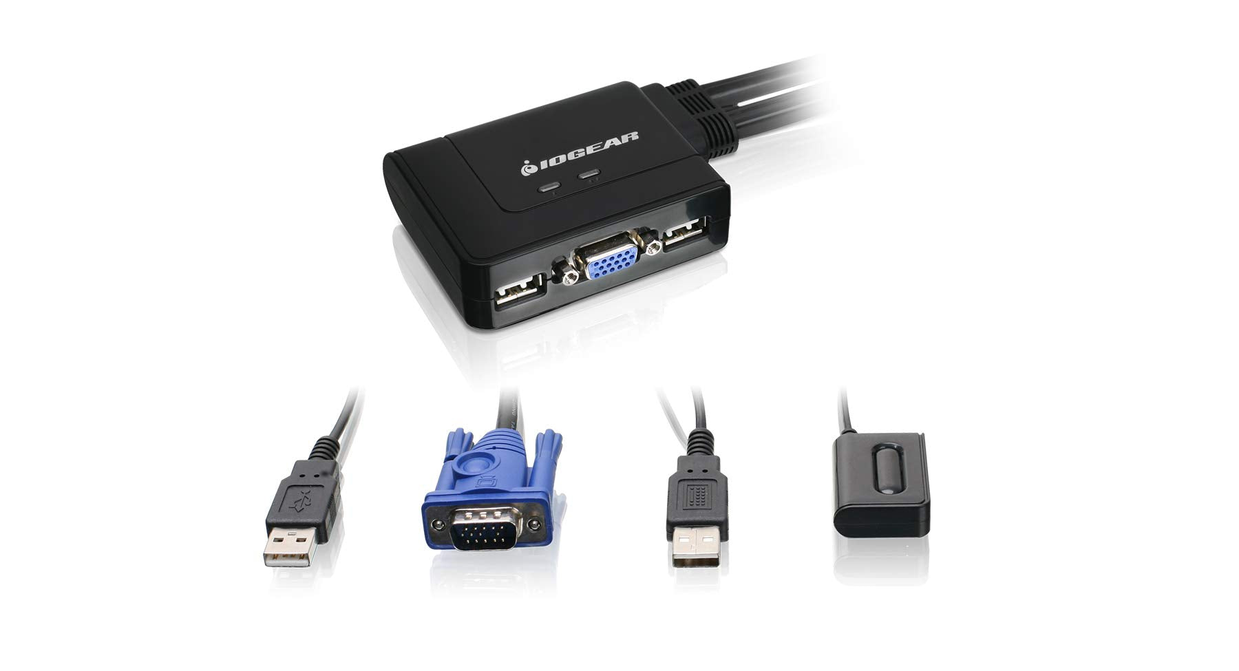 Iogear 2-Port Vga And Displayport Kvm Switch Kit Gcs22Dpkit