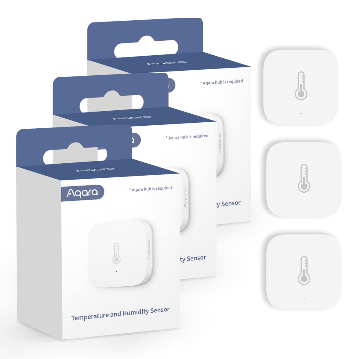 Aqara Temperature And Humidity Sensor- 3 Pack, Requires Aqara Hub, Zigbee, For Smart Home Automation, Wireless Thermometer Hygro
