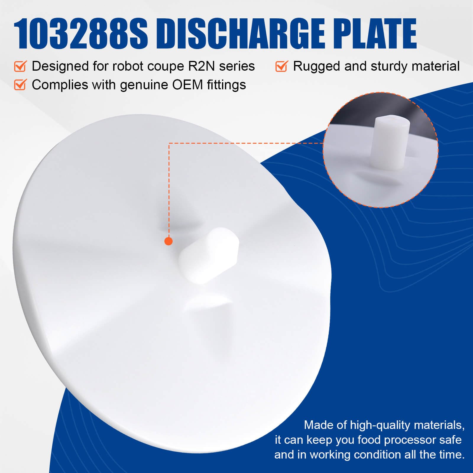 Discharge Plate For Robot Coupe Parts 103288 R2N Food Processor Discharge Plate