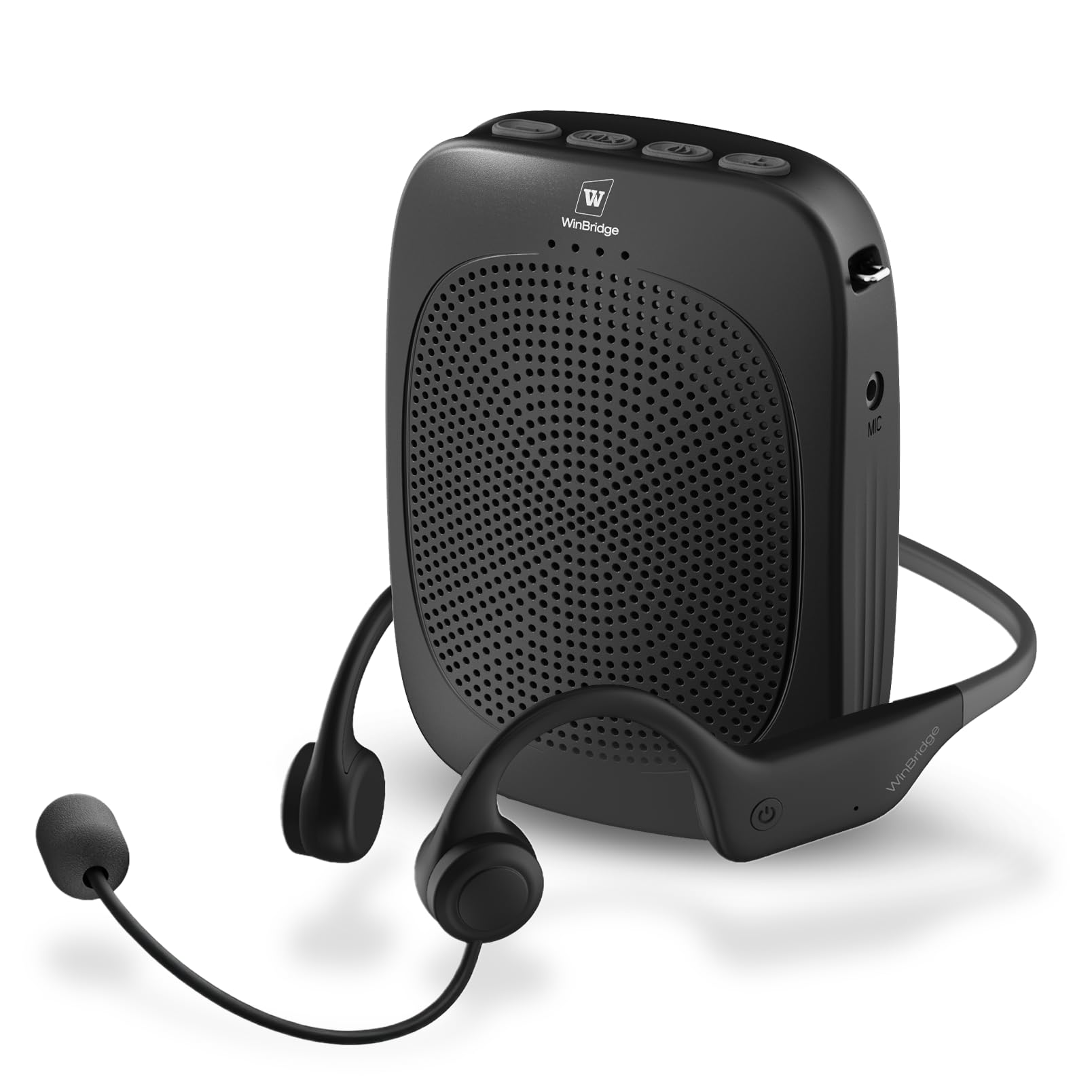 Bluetooth Voice Amplifier with Wireless Earhook Microphone,Wireless Microphone with Speaker Combo,Mini Megaphone with Wireless A