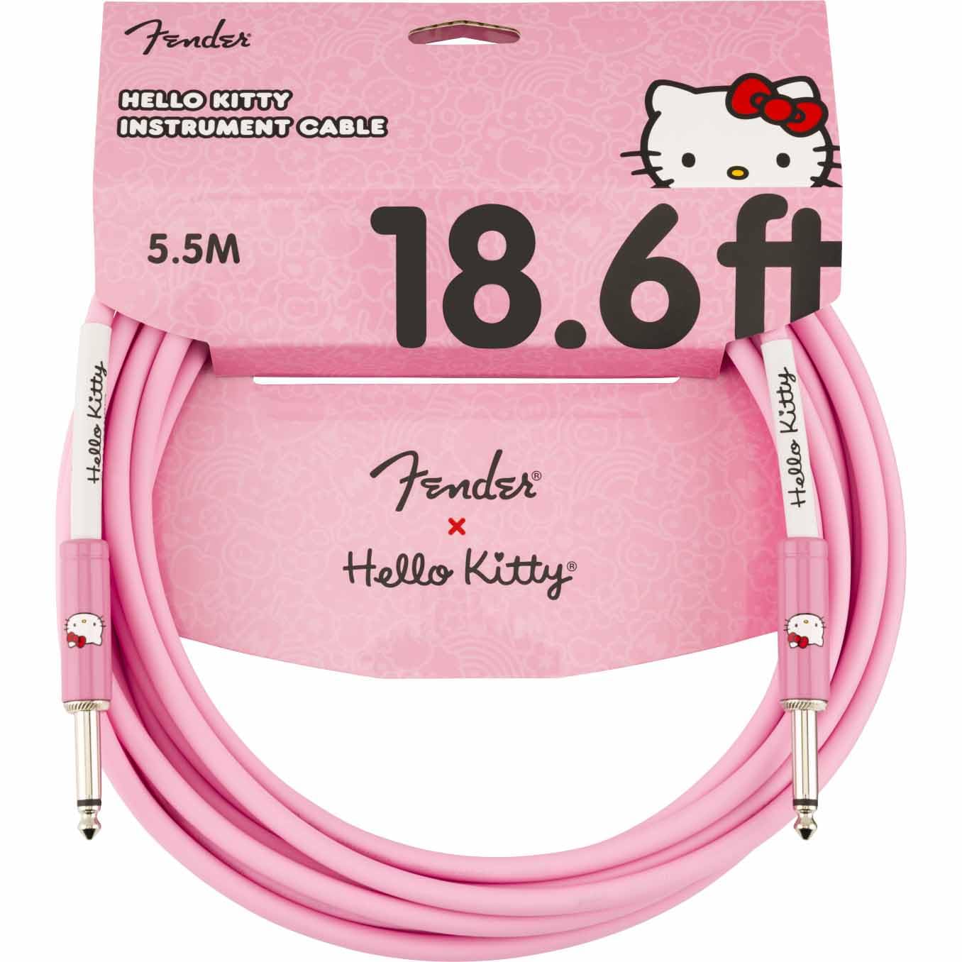 Fender Hello Kitty Instrument Cable, 18.6ft Guitar Cable, Pink
