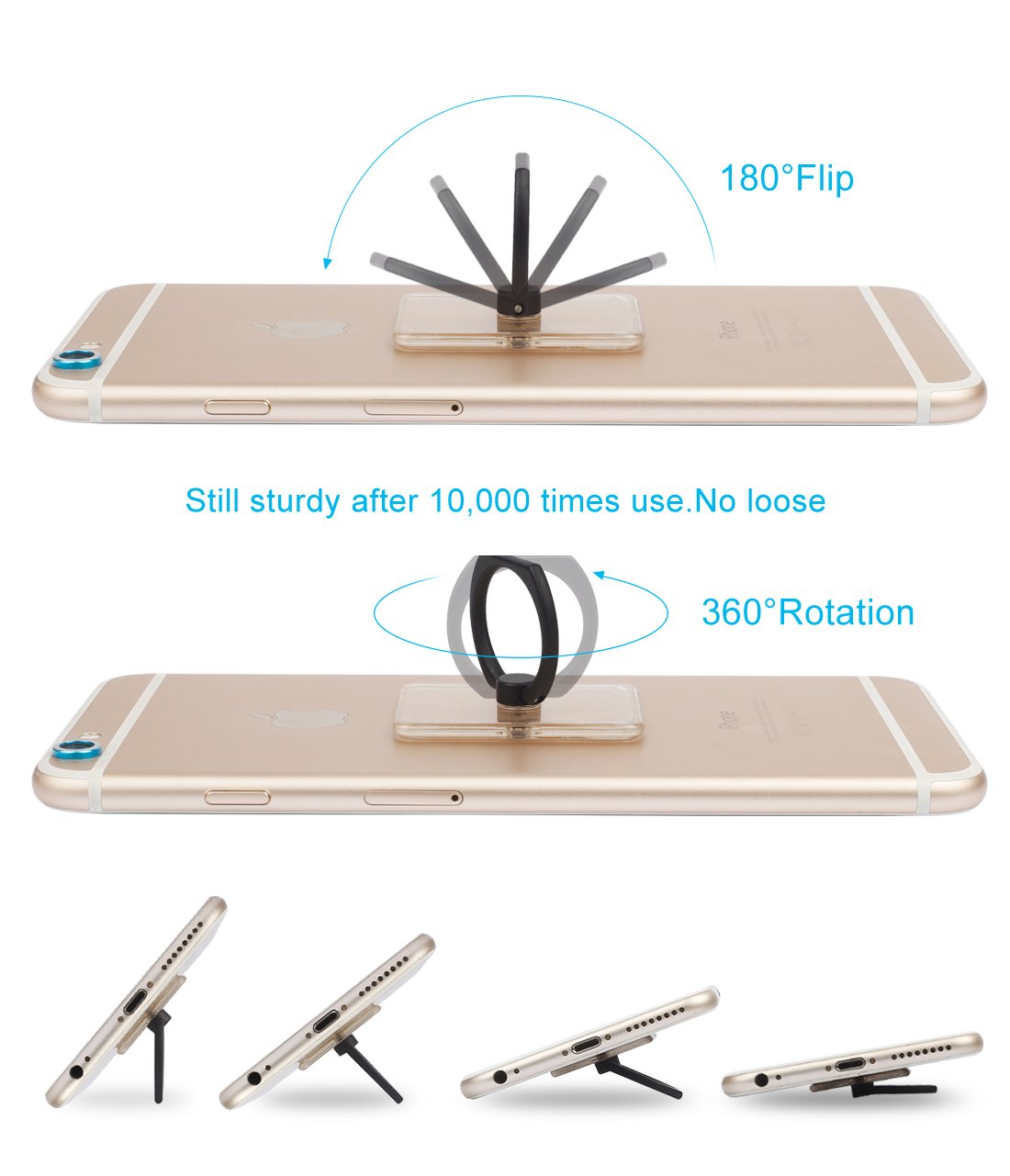 Phone Ring Cell Phone Ring Holder 360 Degree Rotation Phone Ring Holder Transparent Finger Ring Stand Kickstand Compatible Most