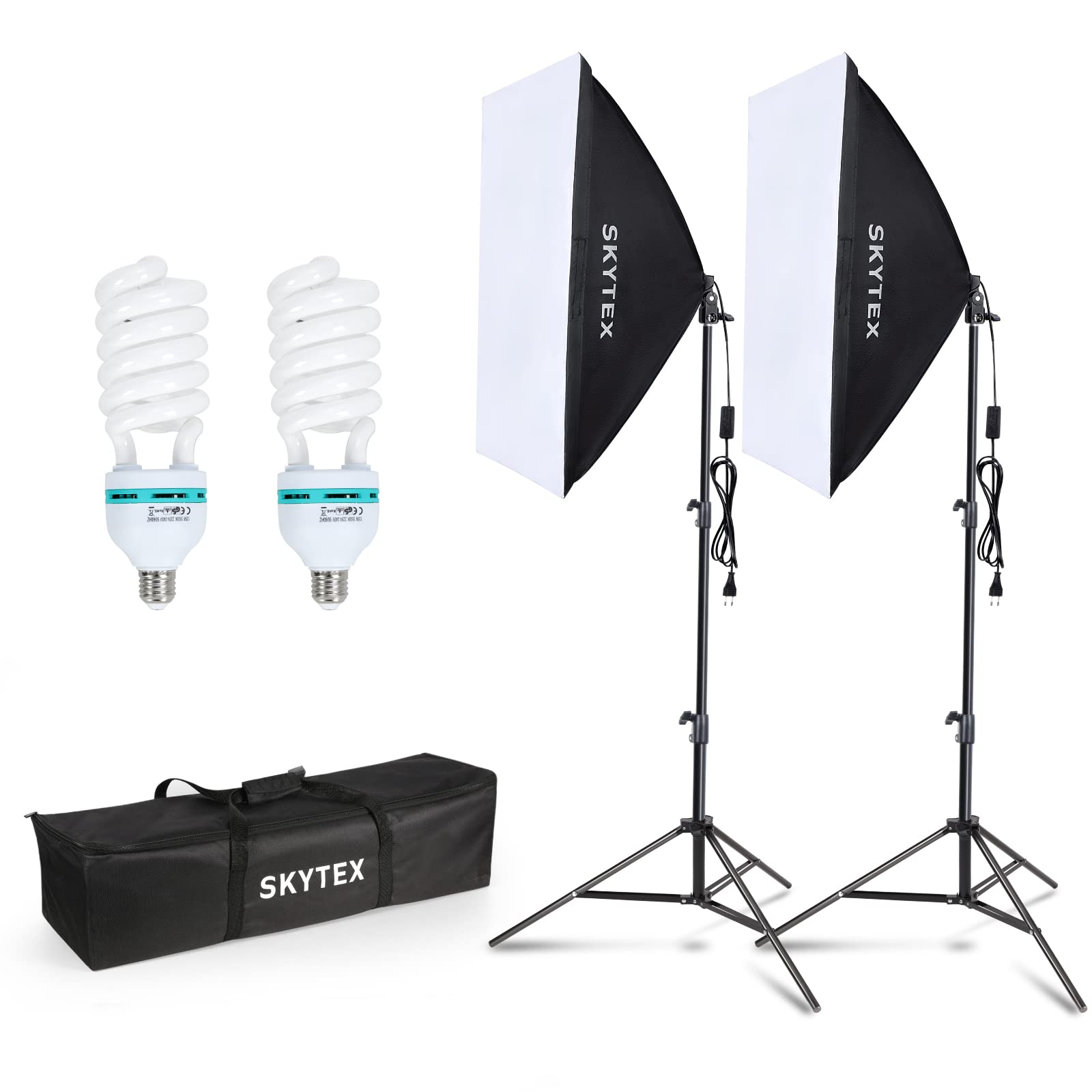 Skytex Softbox Lighting Kit(2Pack), 20X28In Soft Box | 135W 5500K E27 Bulb Continuous Photography Lighting, Photo Studio Lights