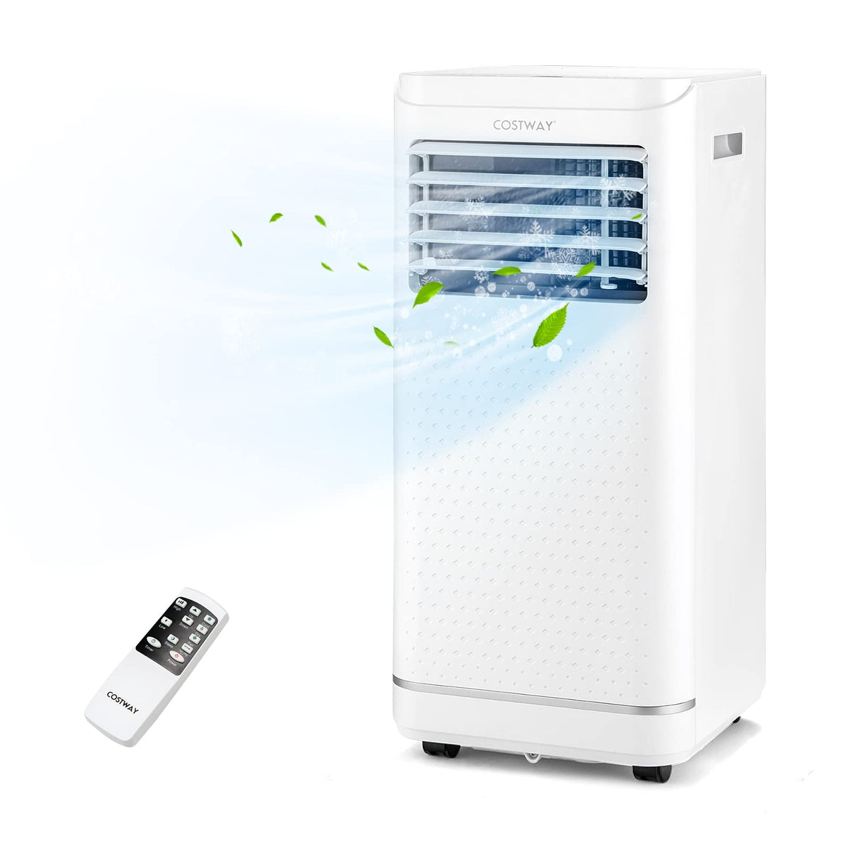 Costway 8000 Btu Portable Air Conditioner, Personal Ac Unit With Dehumidifier & Fan Mode, Sleep Mode, 24H Timer, Led Display, Child Lock, Remote Control, Cool Rooms Up To 250 Sq.Ft (White 8000Btu)