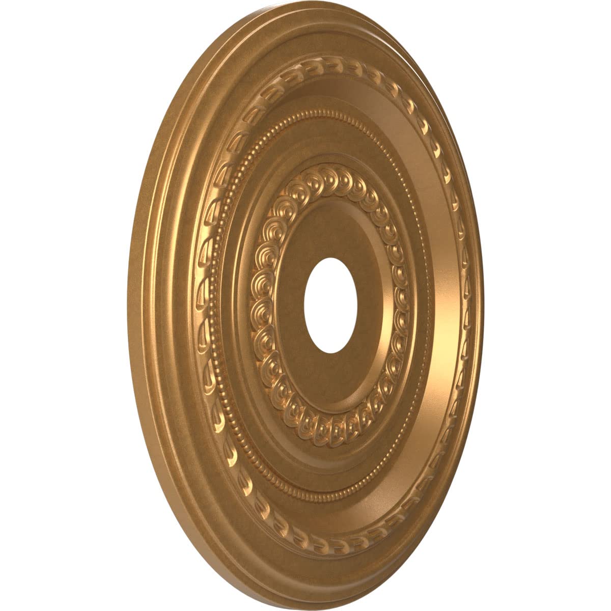 Ekena Millwork Cmp22Cobgl Cole Thermoformed Pvc Ceiling Medallion (Fits Canopies Up To 6''), 22''Od X 3 1/2''Id X 1''P, Bright C