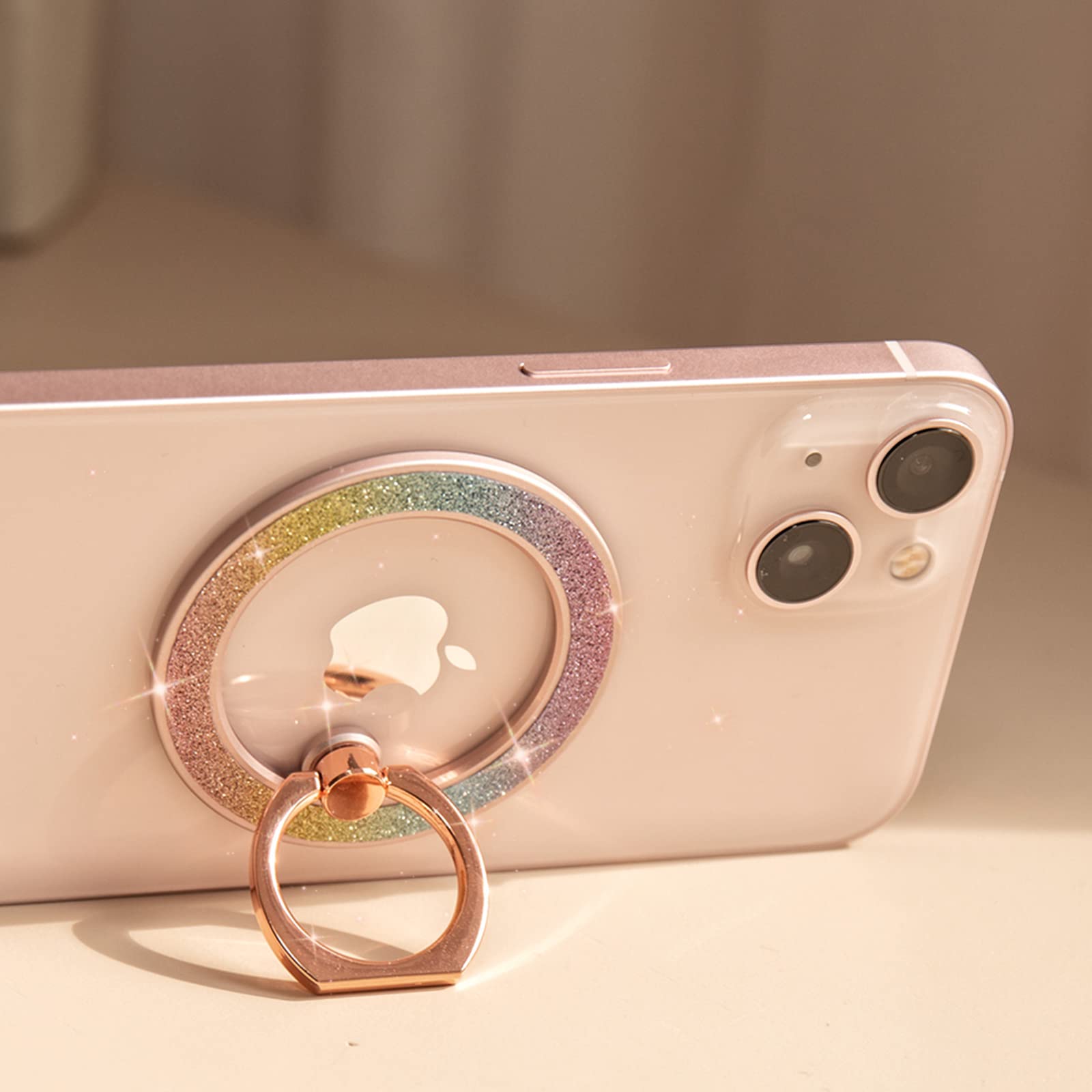 Mindsky Magnetic Phone Ring Holder For Iphone 14 13 12 Magsafe Accessories Adjustable Finger Phone Ring Grip?Removable When Wire