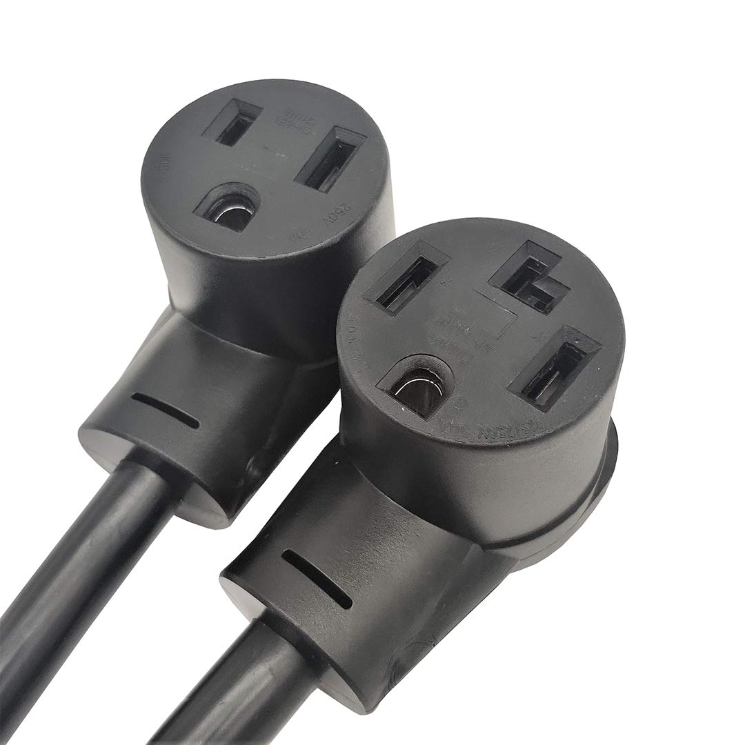 Parkworld 62152 Dryer Splitter, Nema 14 30 Male Plug To 14 30 & 6 50 Female Receptacle, Dryer 4 Prong 30 Amp Y Adapter Cord