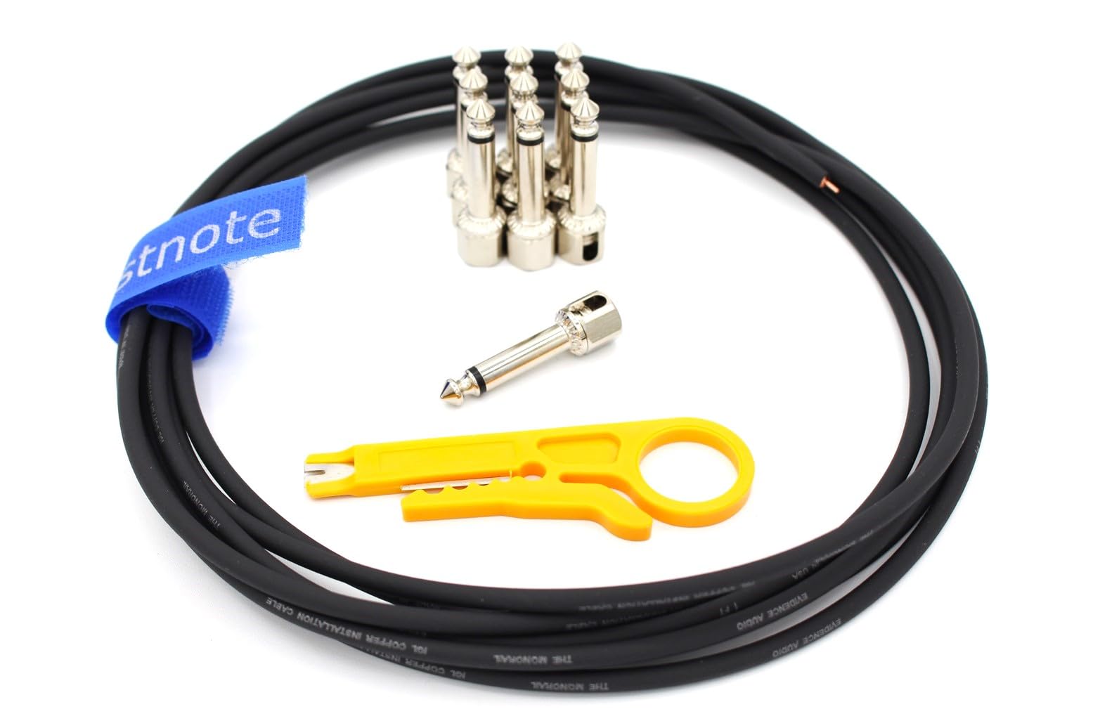 Evidence Audio Geistnote'S The Monorail, Black Cable, Sis (Solderless) Pedalboard Kit   10 Sis Plugs/20 Feet Of Black Monorail