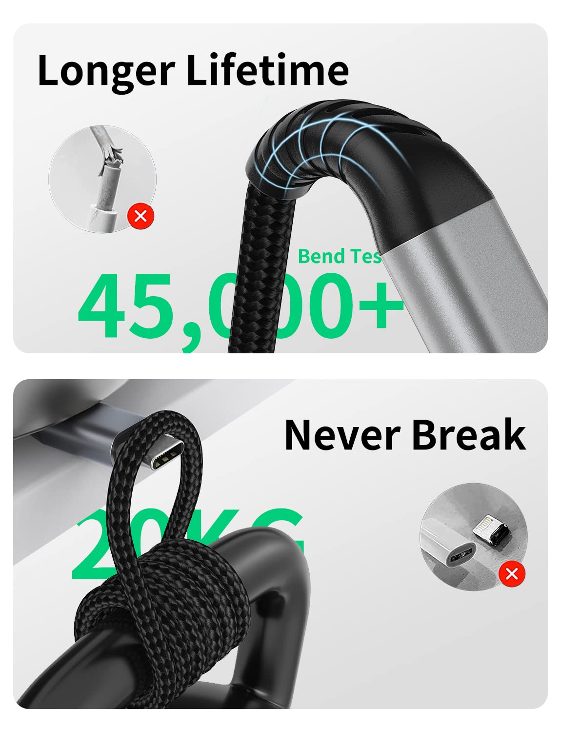 Lightning Cable 2Ft Iphone Charger Cable [3Pack] 2 Foot Iphone Charging Cord Fast Charging Braided Usb To Lightning Cable For Ap