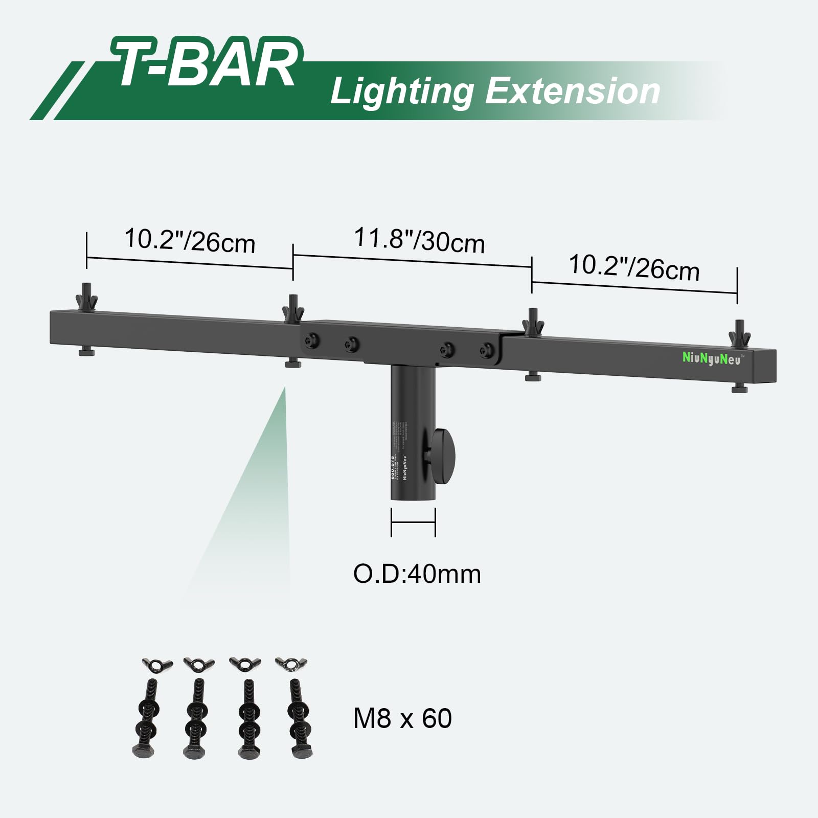 Niunyuneu Dj Lighting Bar T Bar Lighting Extension Cross Bar Mount For Tripod Speaker Stand Dj Lighting Tripod Mount, Set Of 2