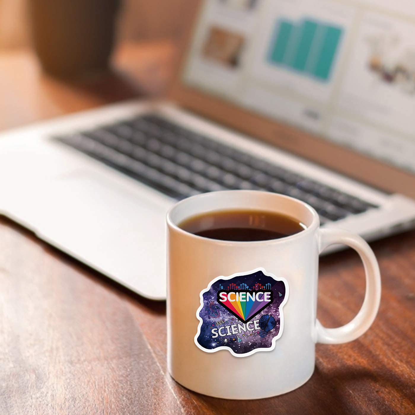 Aowplc 100 Pcs Natural Sciences Stickers Pack, Physics, Chemistry, Biology Experiment Vinyl Stickers, Student Science Laboratory