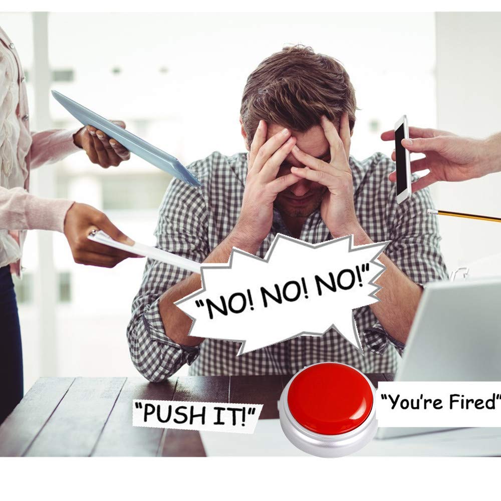 Recordable Button,Record Talking Button,Easy Button 30S Voice Recordable Button Sound Effect Button With Play Back (Red And Silv