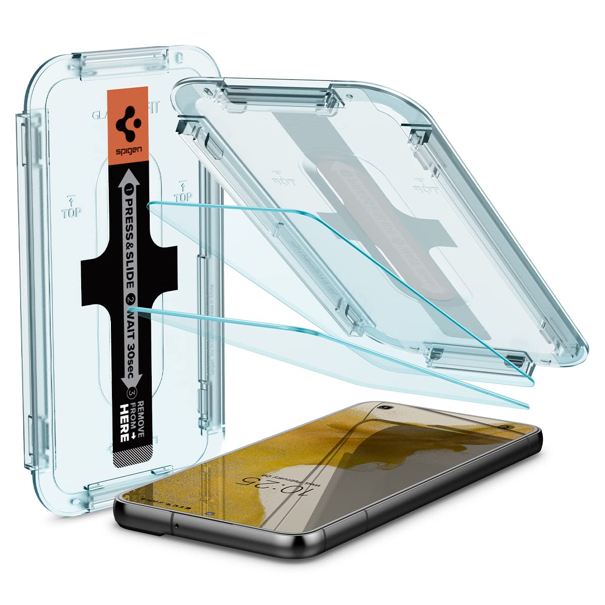 Spigen Tempered Glass Screen Protector Glastr Ez Fit] Designed For Galaxy S22 Case Friendly]   2 Pack