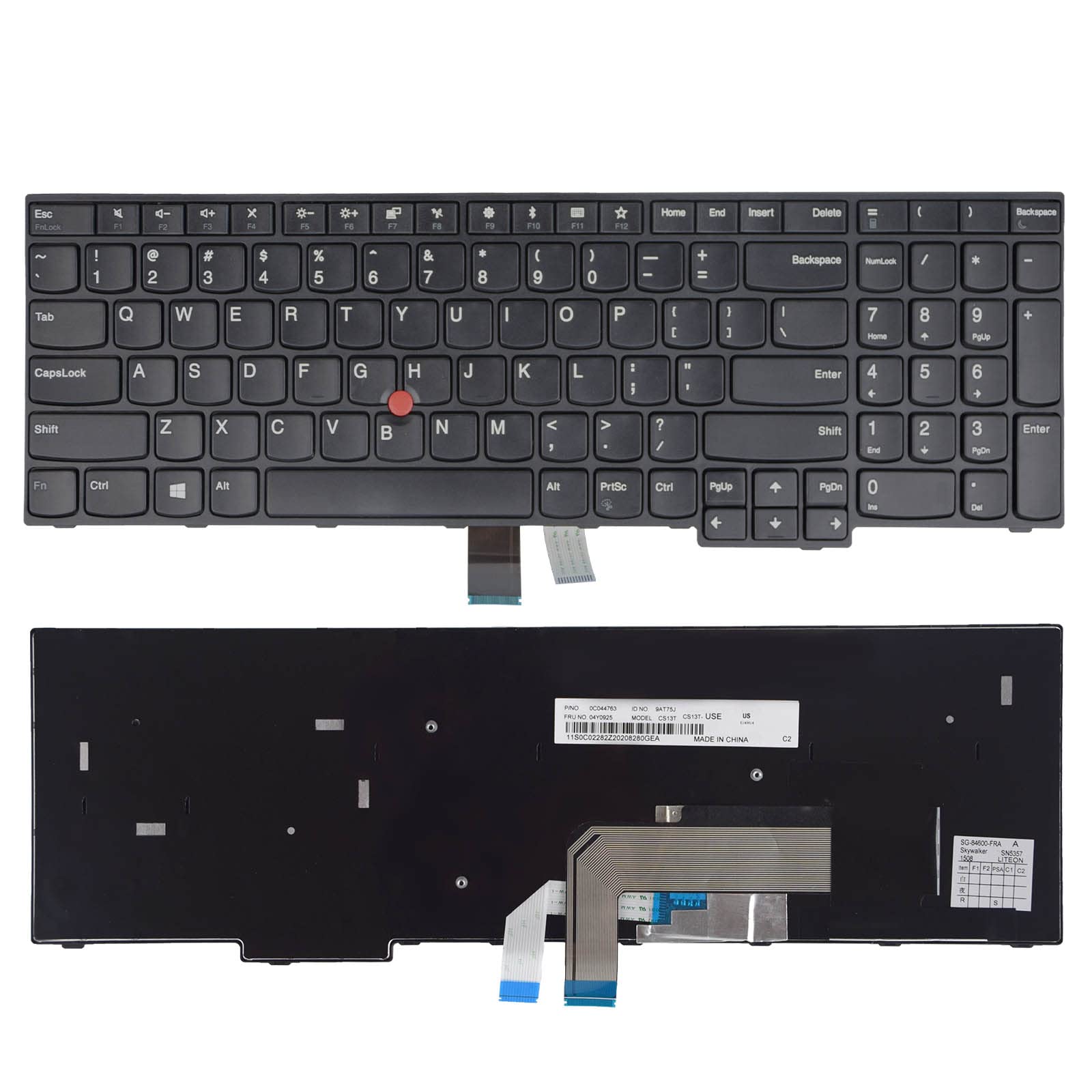 Sunmall Replacement Keyboard Compatible With Lenovo Ibm Thinkpad E570 E570C E575 With Pointer (No Backlight)