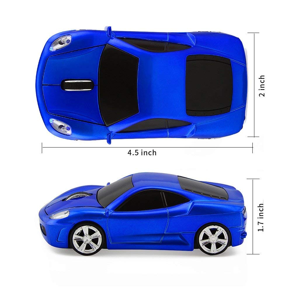 Jinfili 2.4Ghz Wireless Car Shape Mouse 3D Optical Gaming Mice Usb Mini Receiver For Pc Laptop Computer