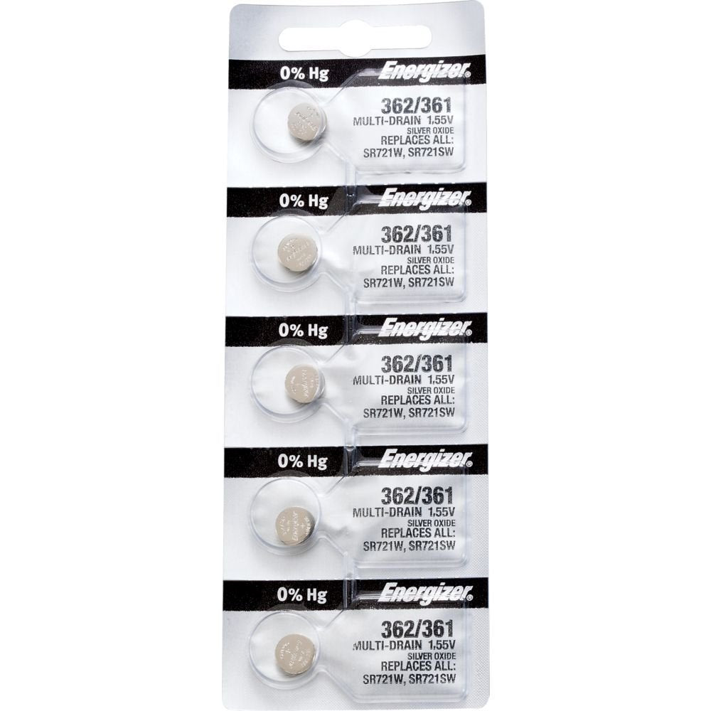 Energizer 362 361 1.55V #362/361 Low Drain Battery (Sr721Sw), 5 Count (Pack Of 1)