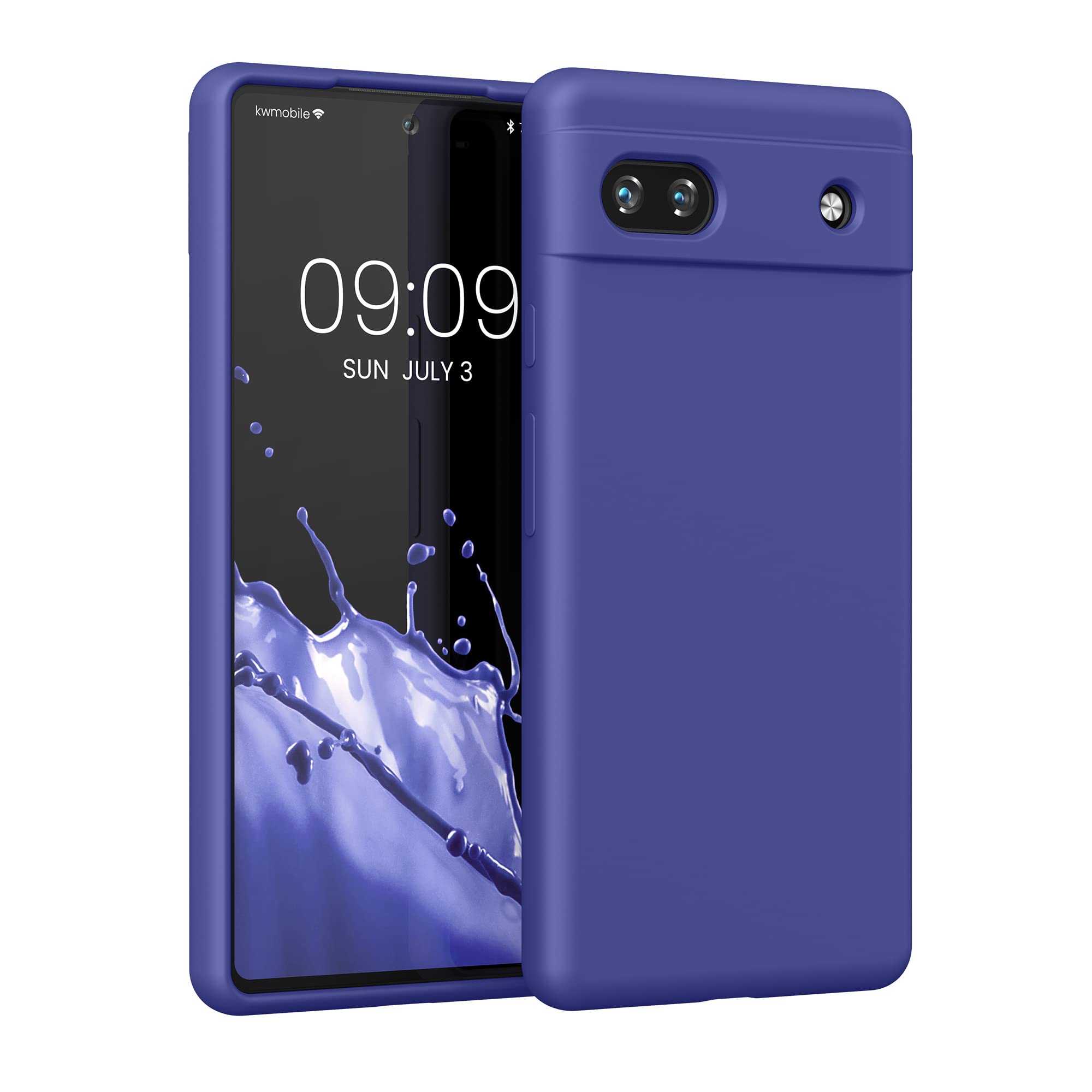 kwmobile Case Compatible with Google Pixel 6a Case - TPU Silicone Phone Cover with Soft Finish - Blue Violet