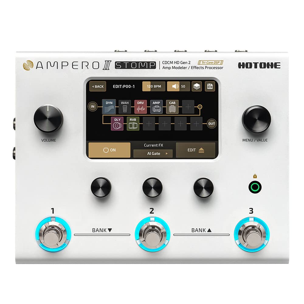 Hotone Guitar Multi Effects Processor Multi Effects Pedal Touch Screen Guitar Bass Amp Modeling Ir Cabinets Simulation Guitar Ef