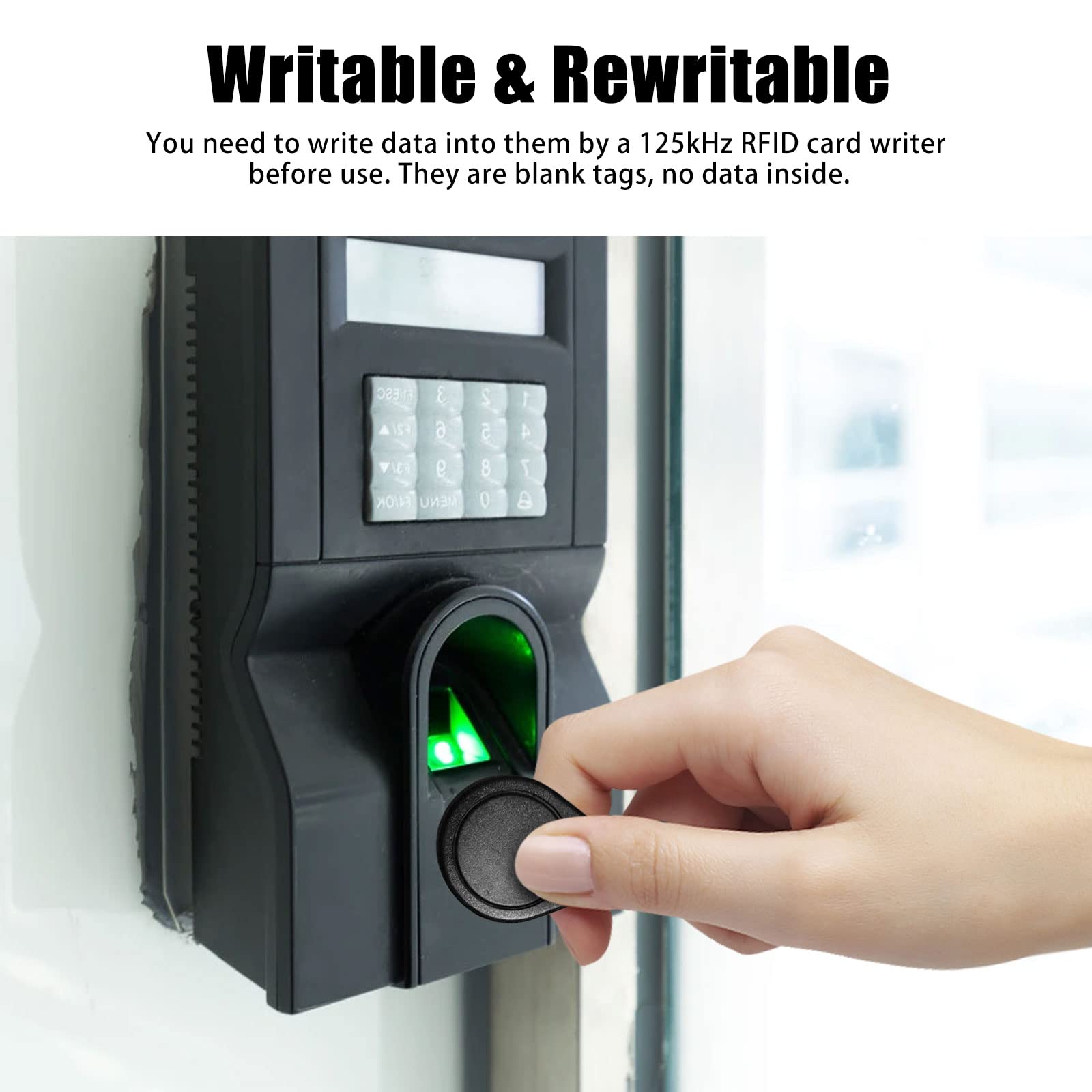 Cdiytool 50 Pcs Id 125Khz Writable Rewritable T5577 Fob Tag For Rfid Writer(Black)