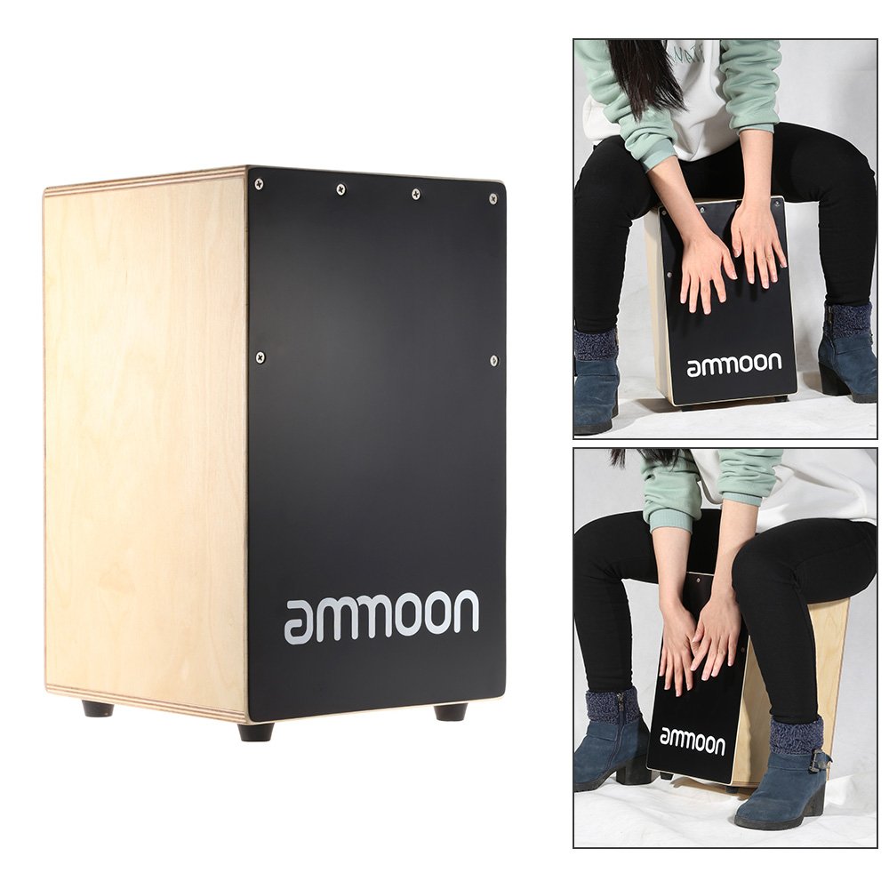 Wooden Cajon Hand Drum Children Box Drum Persussion Instrument with Stings Rubber Feet 23 * 24 * 37cm