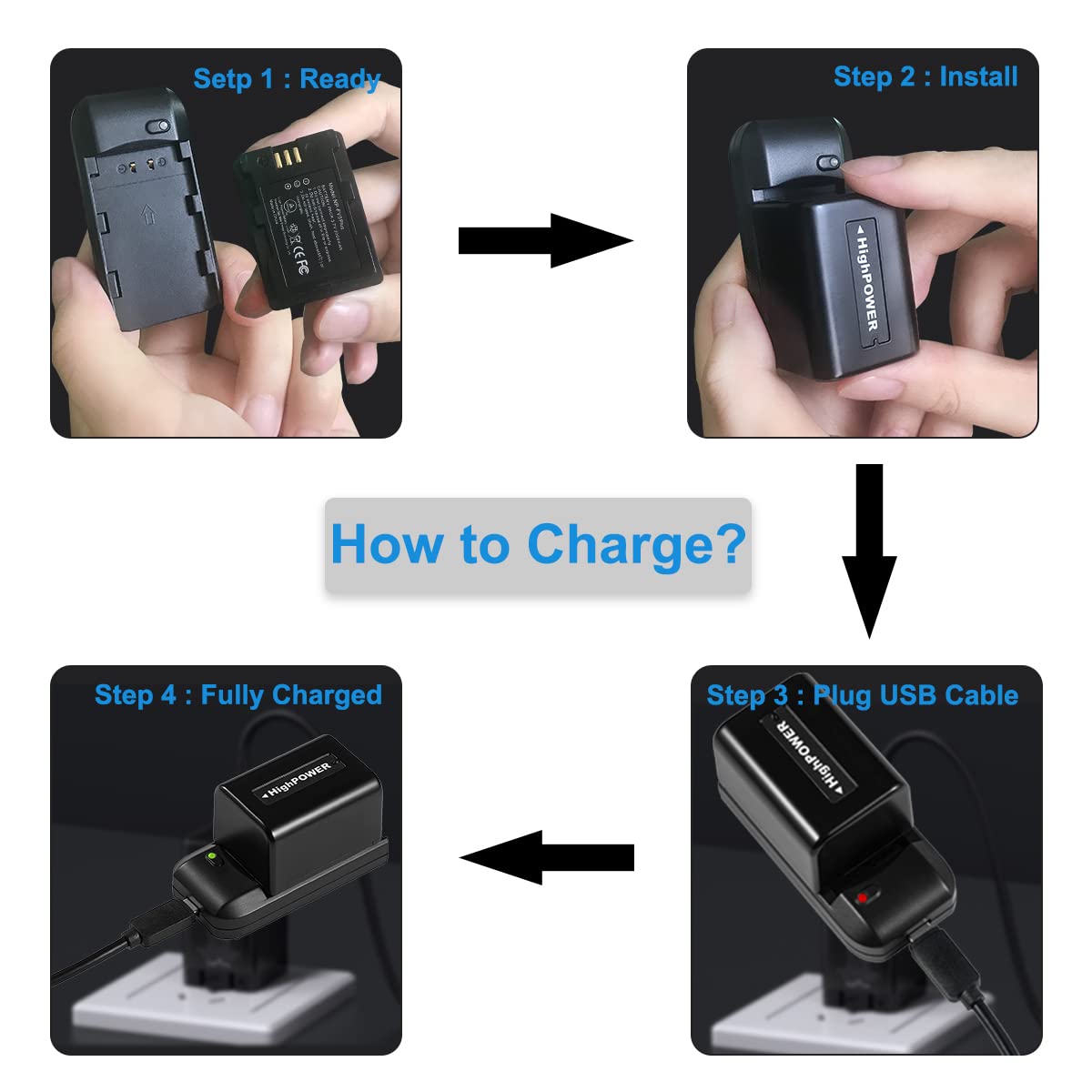 Cofunkool Digital Video Camera Camcorder Travel Charger And 3.7V 2000Mah Np Fv5 Plus Rechargeable Lithium Battery (Np Fv5 Plus/N