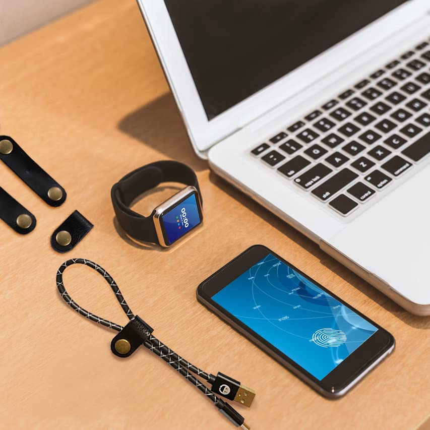 Viaky 24 Pieces Reusable Leather Cable Ties, Adjustable Cord Organizer Portable Earphone Winder Usb Wire Clips Management   2 Si