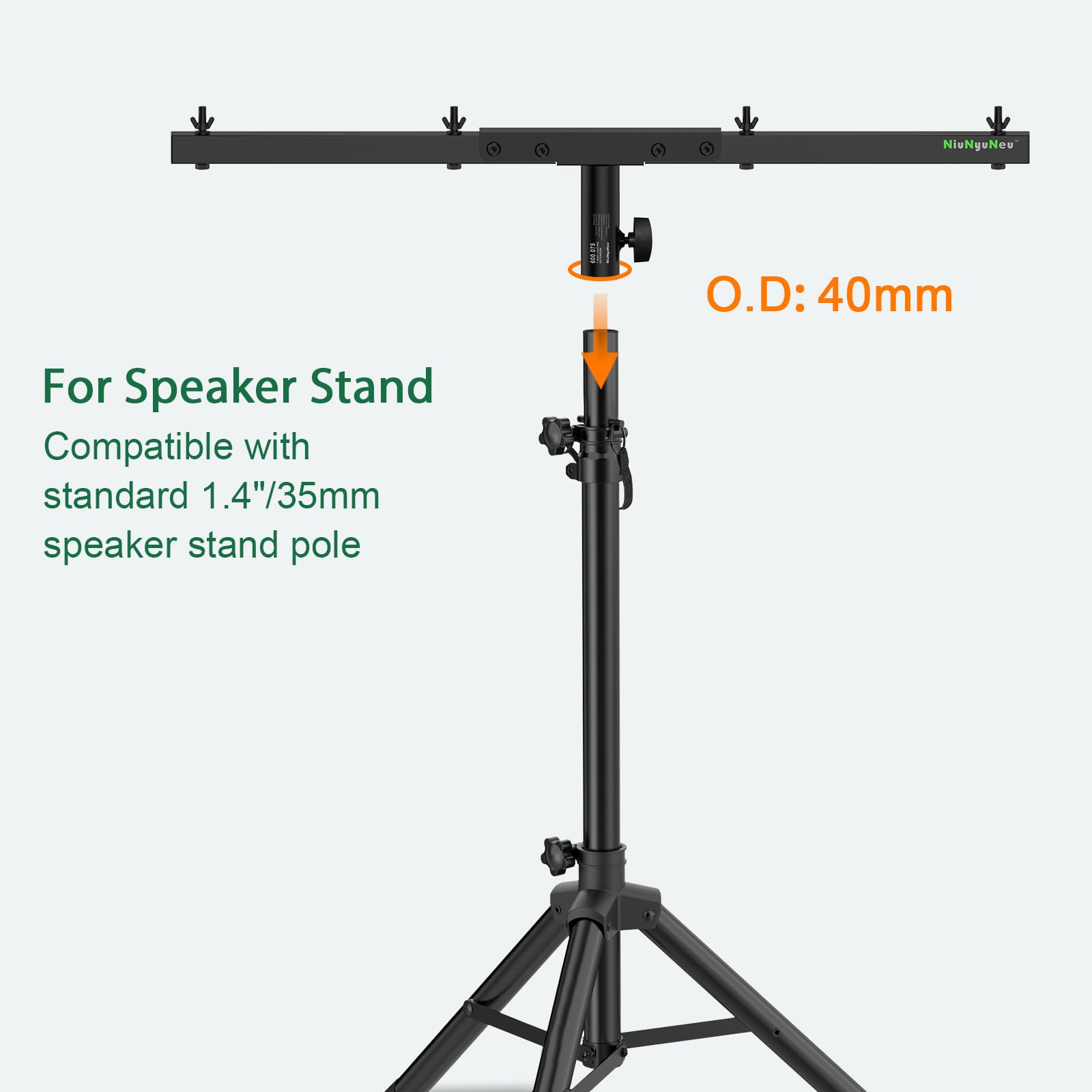 Niunyuneu Dj Lighting Bar T Bar Lighting Extension Cross Bar Mount For Tripod Speaker Stand Dj Lighting Tripod Mount, Set Of 2